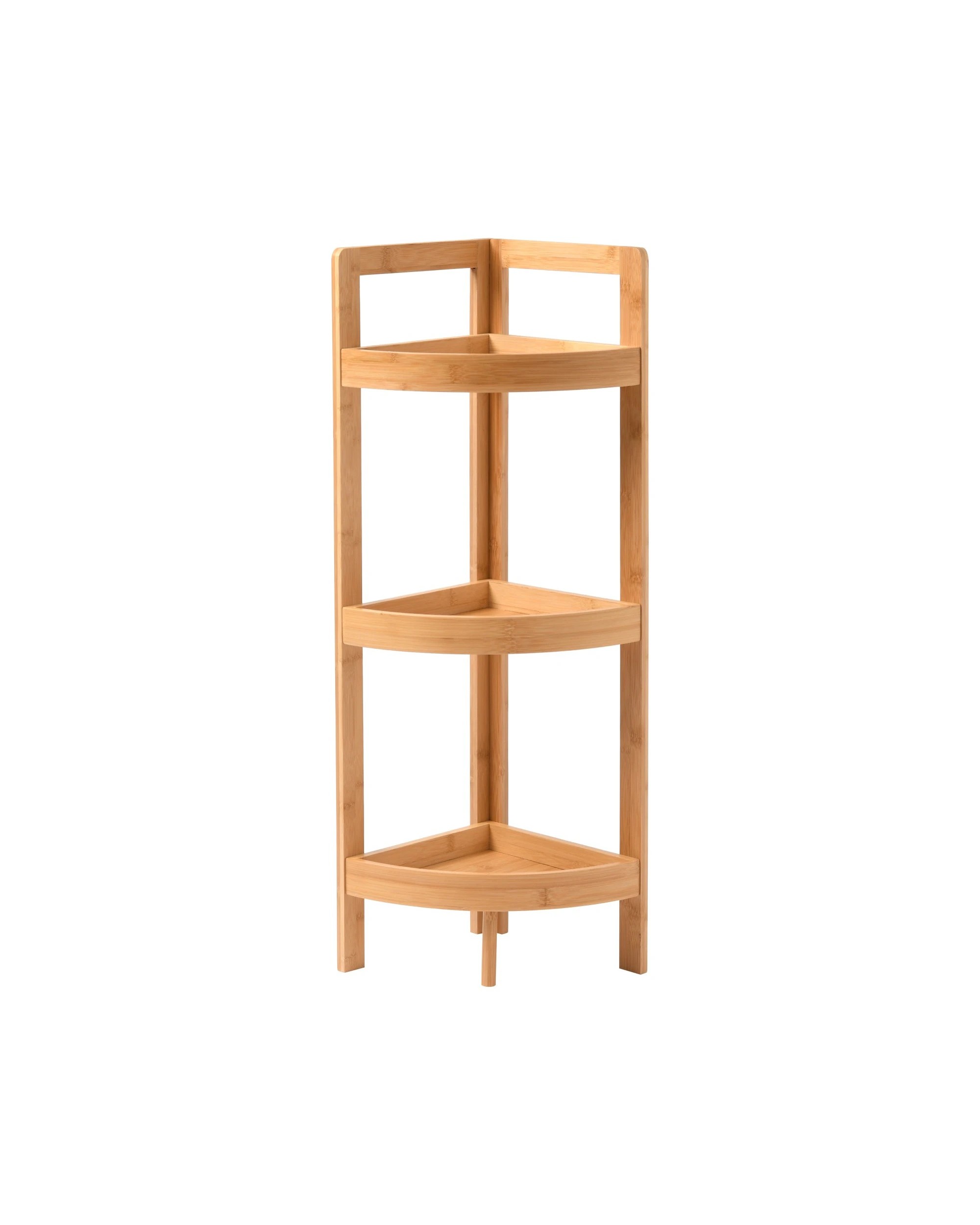 3 Takara Okin 3-Tier Natural Bamboo Corner Caddy 23x23x77cm - Natural, 3 of 4