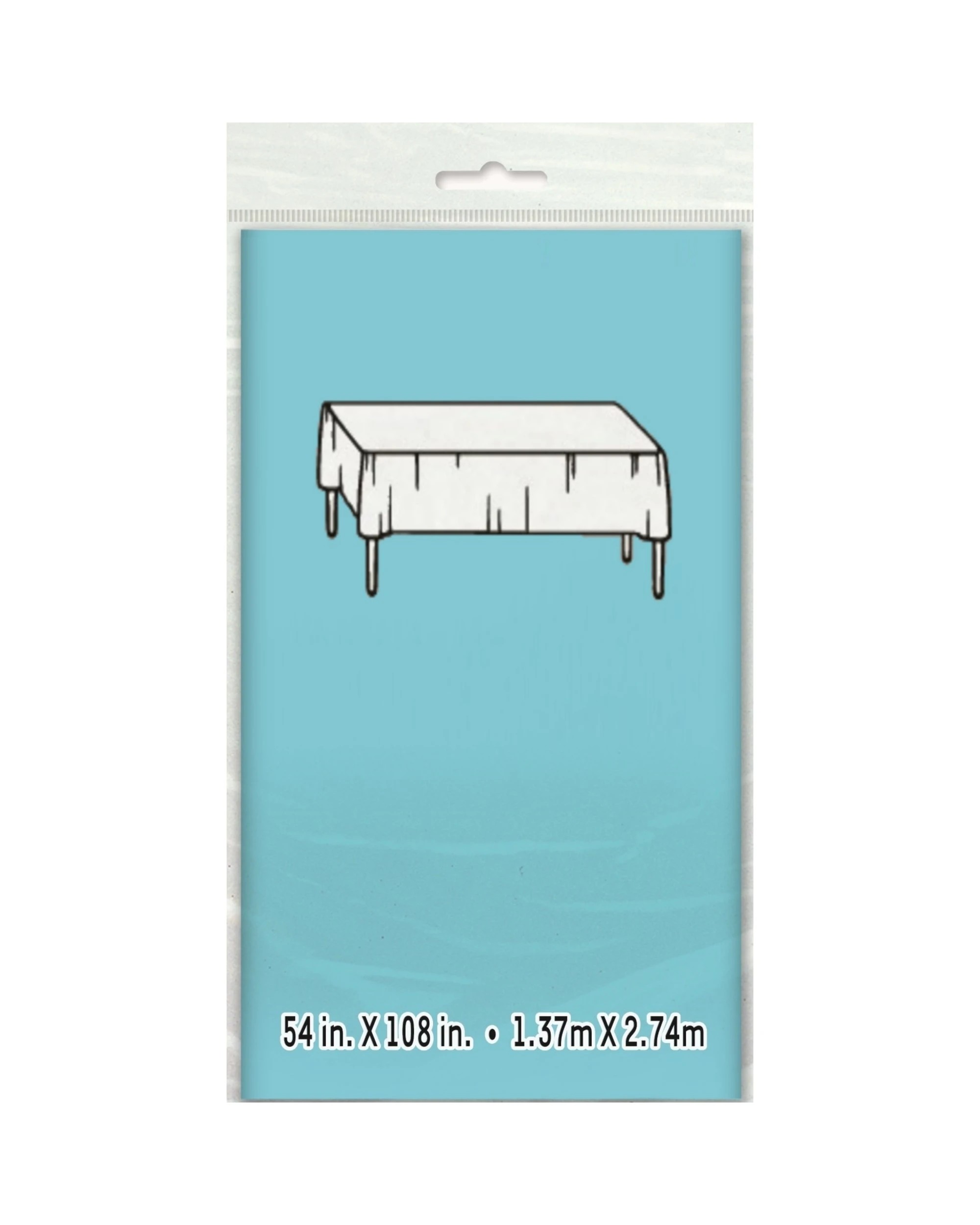 2 Unique Powder Blue Rectangular Plastic Tablecloth - Light Blue, 2 of 2
