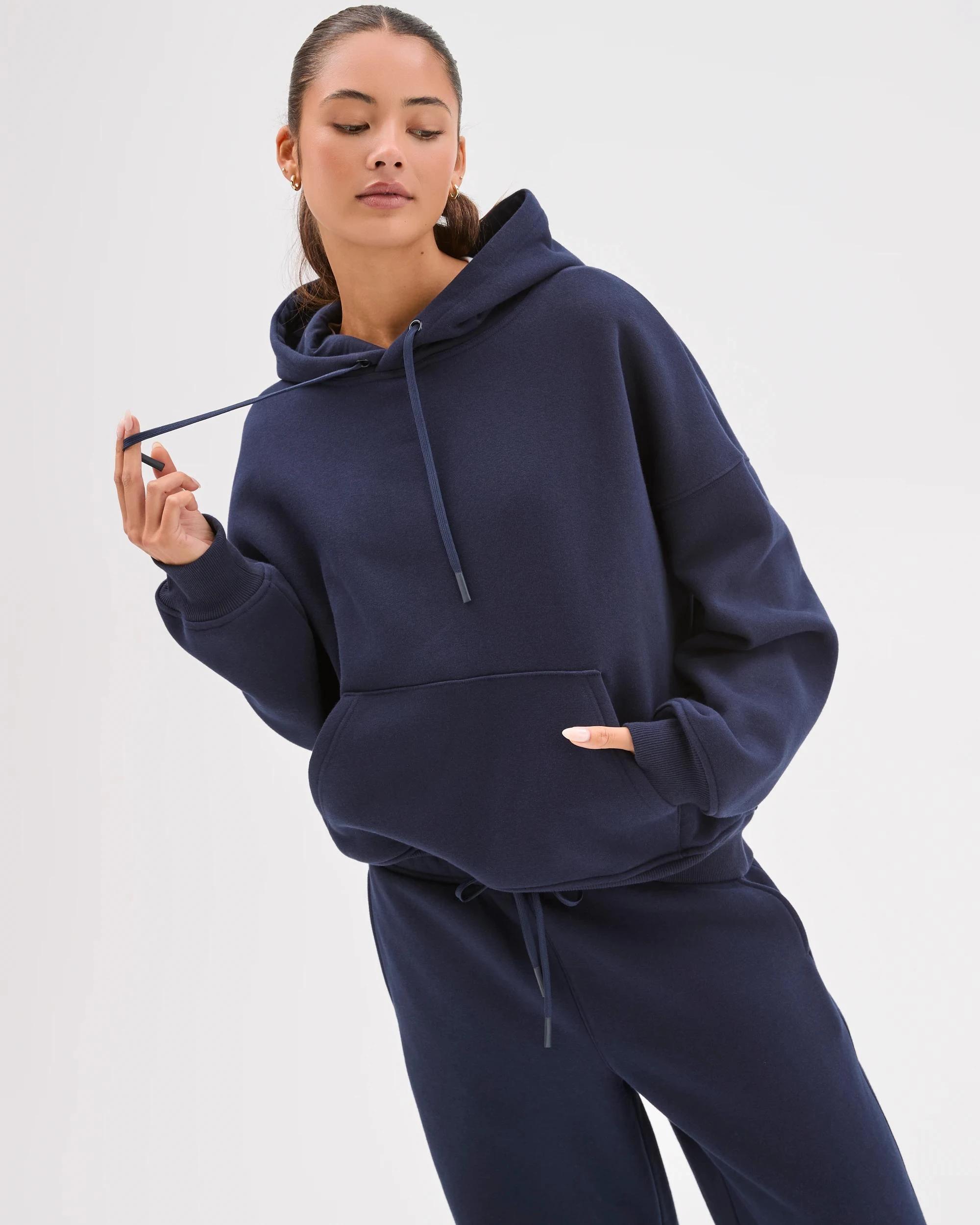 1 Lily Loves Australian Cotton Blend Hoodie DEEP NAVY, 1 of 6
