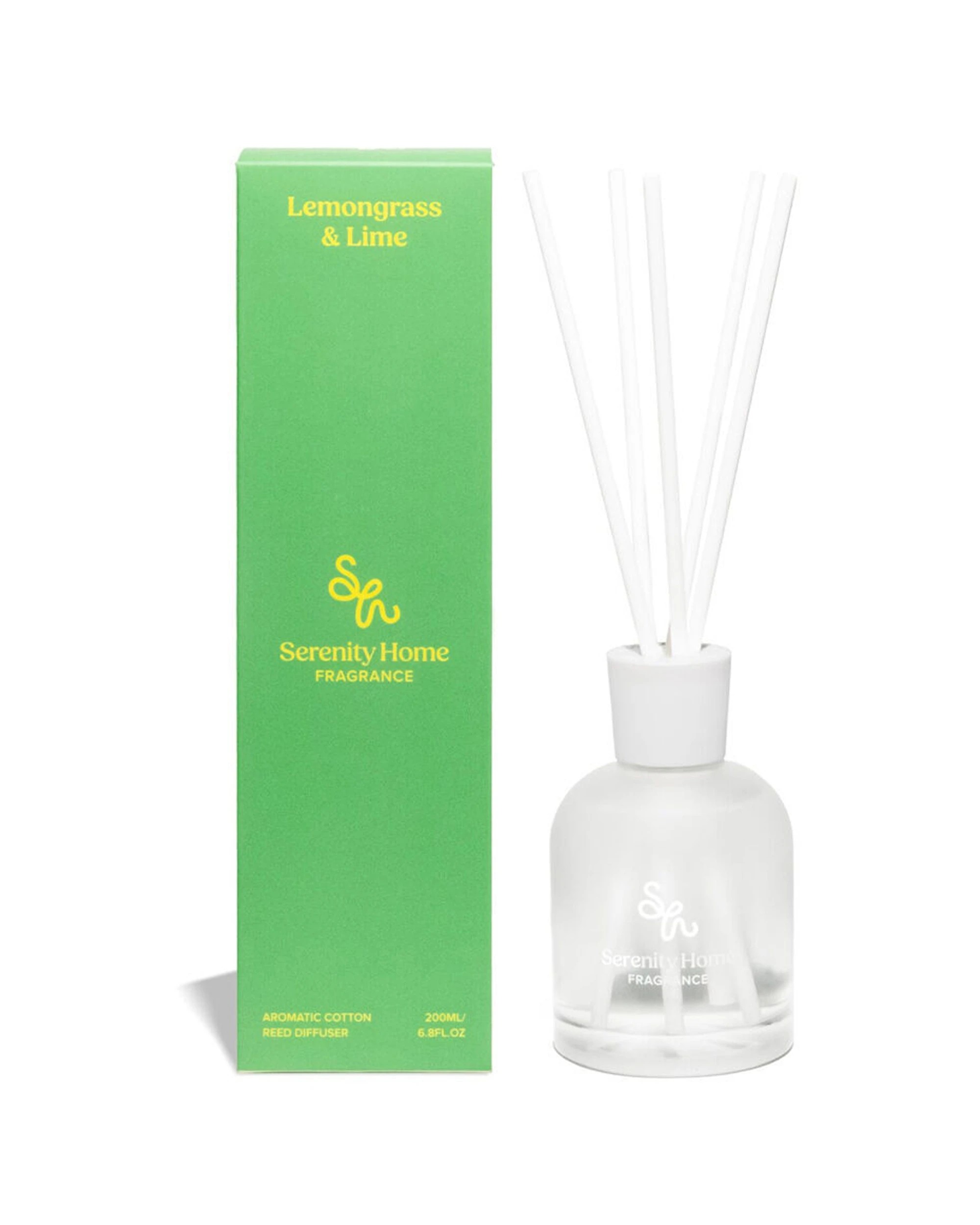 2 Serenity 2PK Reed Diffuser Lemongrass And Lime Scent Home Fragrance 200ml - White, 2 of 2