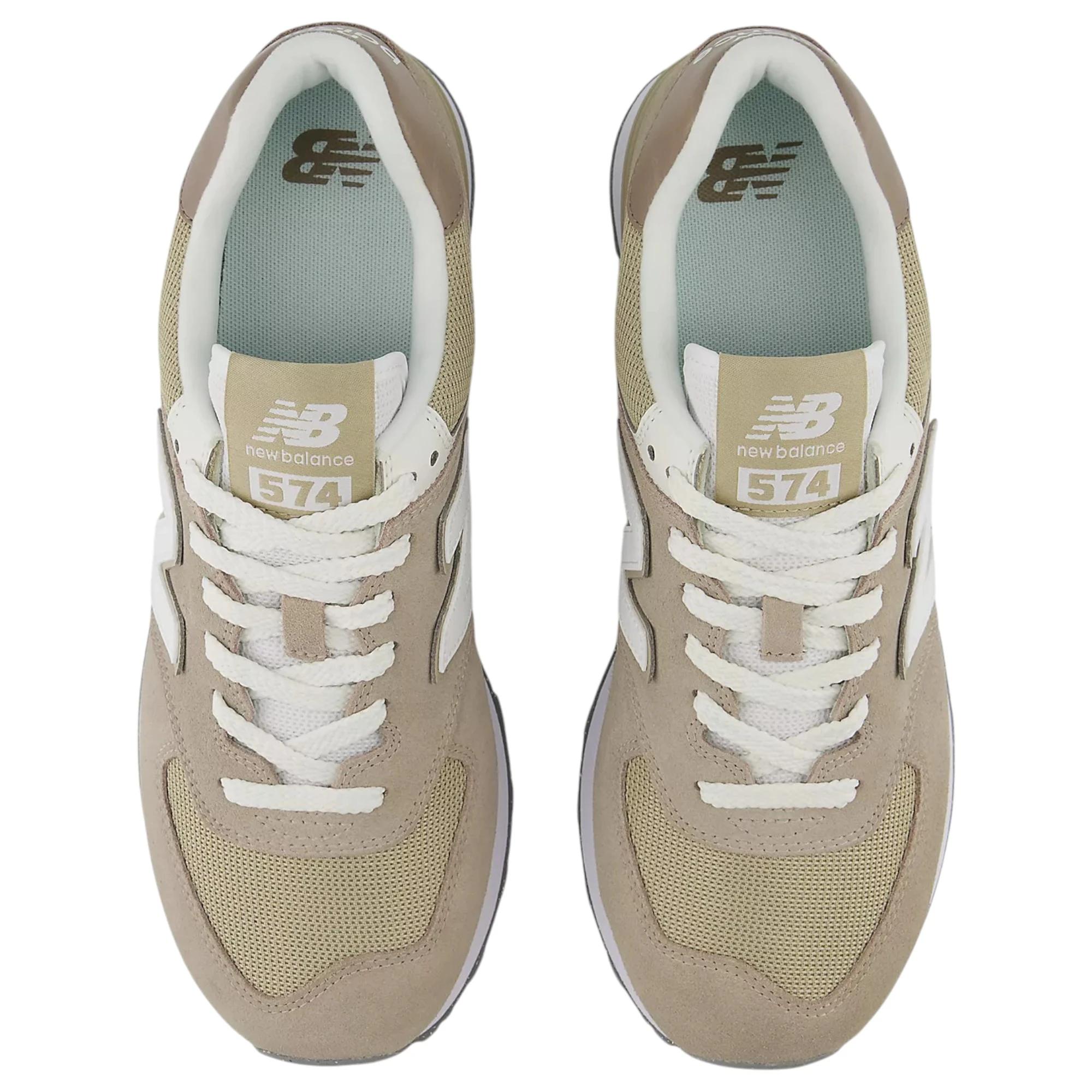 6 New Balance Mens 574 Light Mushroom/ White Athletic Shoes LIGHT MUSHROOM/WHITE, 6 of 6