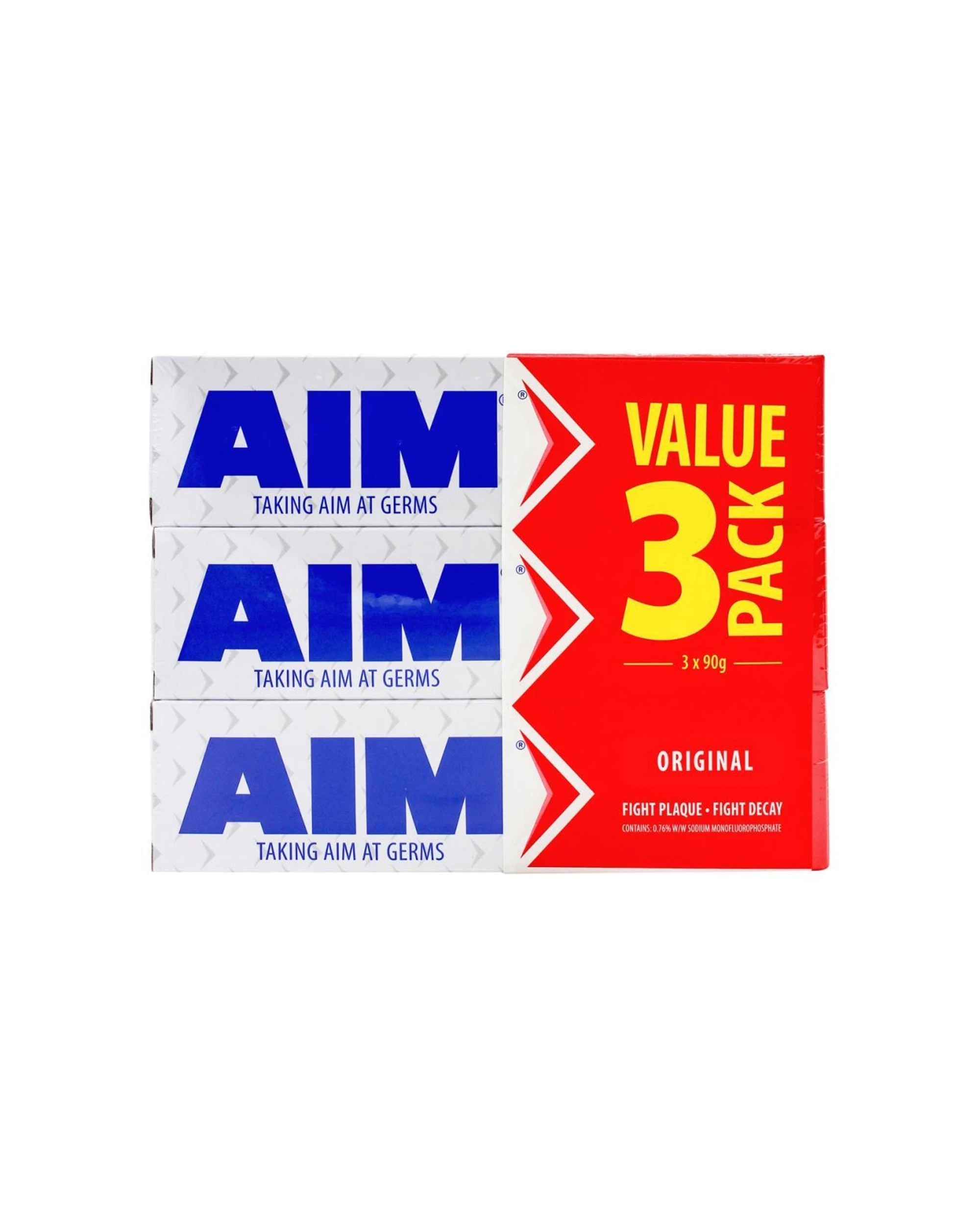2 Aim 24pc Fluoride Toothpaste Tube Original Dental Oral Care Pack 90g - Multi, 2 of 5