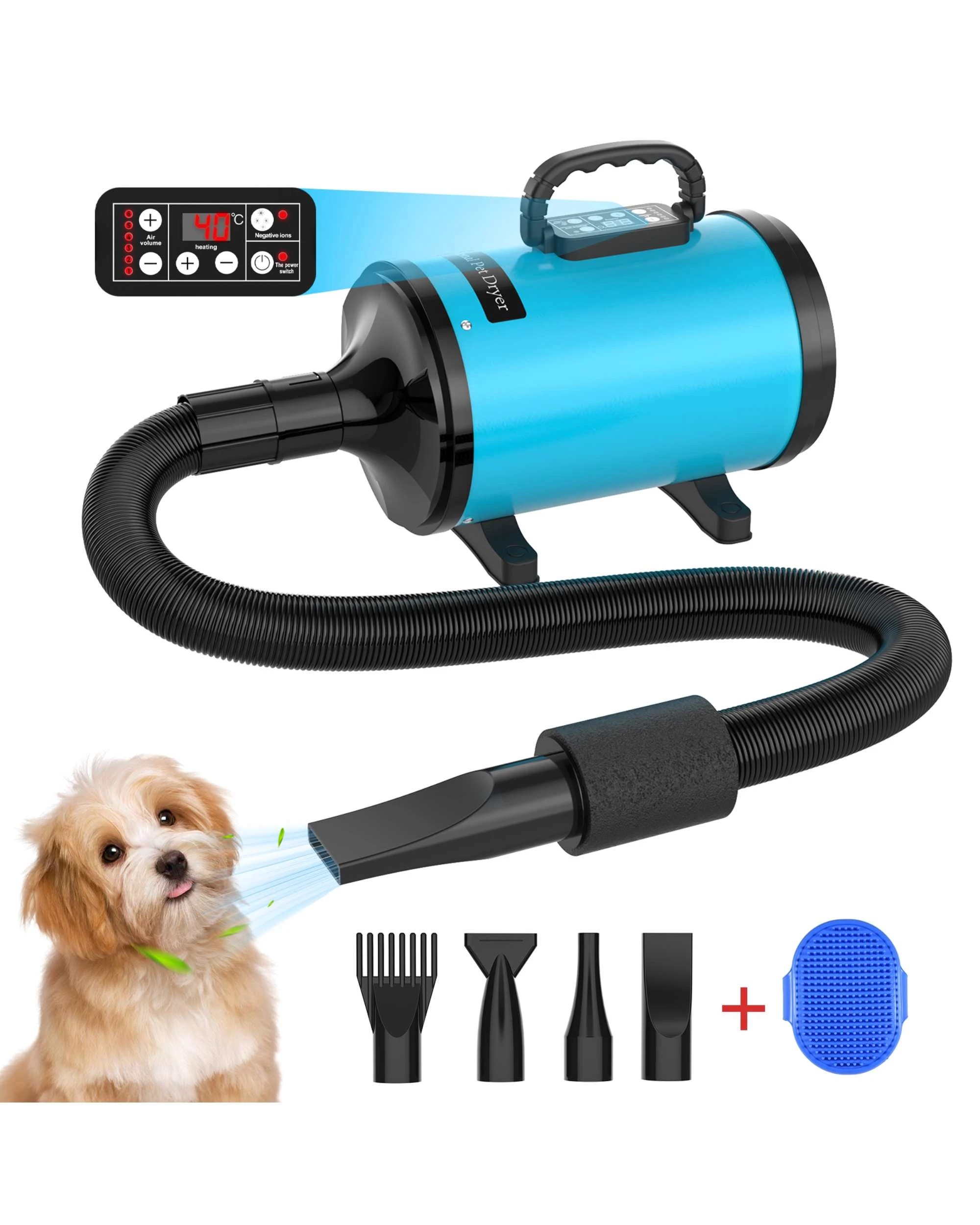 1 Advwin Pet Hair Dryer Dog Cat Grooming Blower Digital Display, 1 of 8