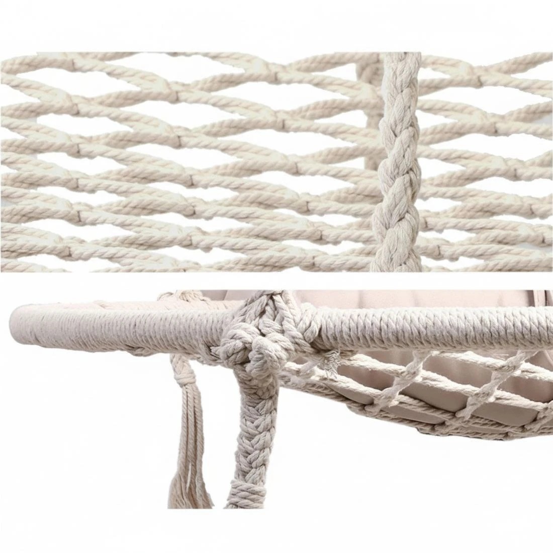 4 Gardeon Hammock Chair Outdoor Tree Swing Nest Web Hanging Seat 100cm - Beige, 4 of 7