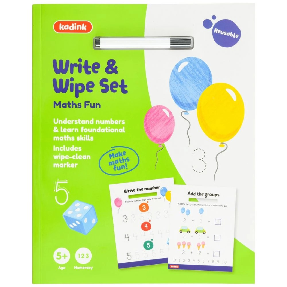 1 Kadink Write & Wipe Maths Set, 1 of 3