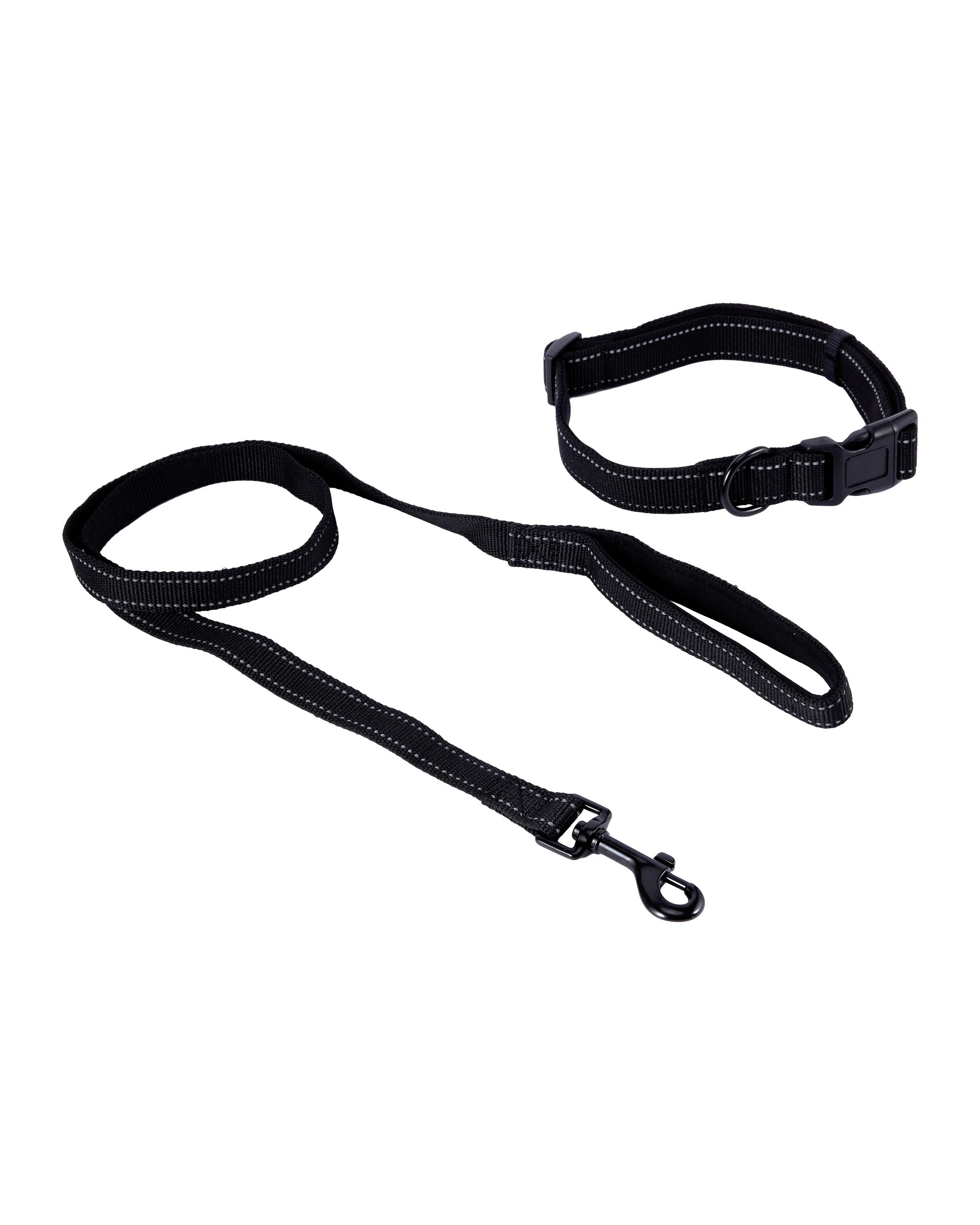 1 Black Reflective Collar and Lead Set - Large, 1 of 4