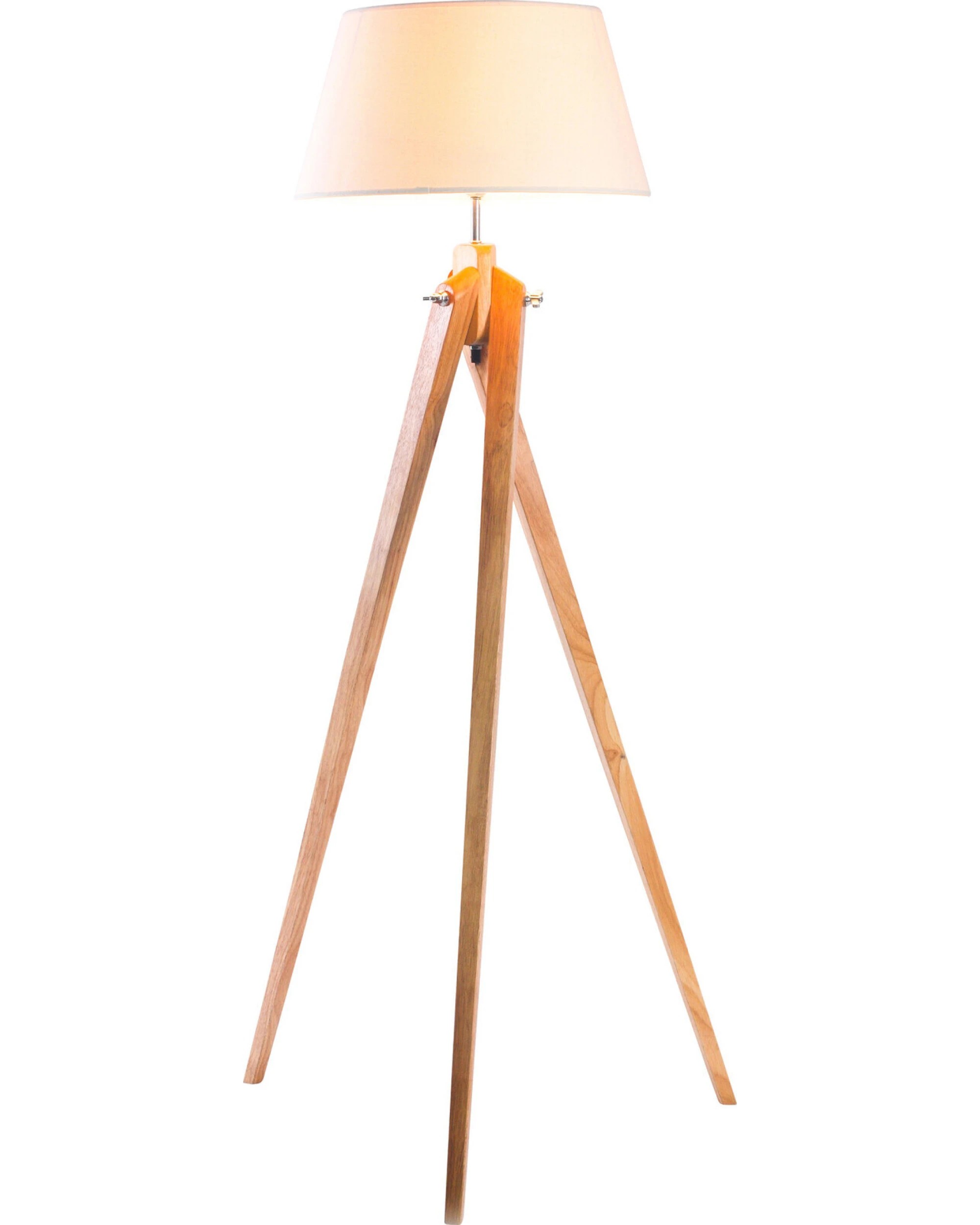 2 BR Home Tripod Floor Lamp with Linen Shade and Bamboo Base, 2 of 4