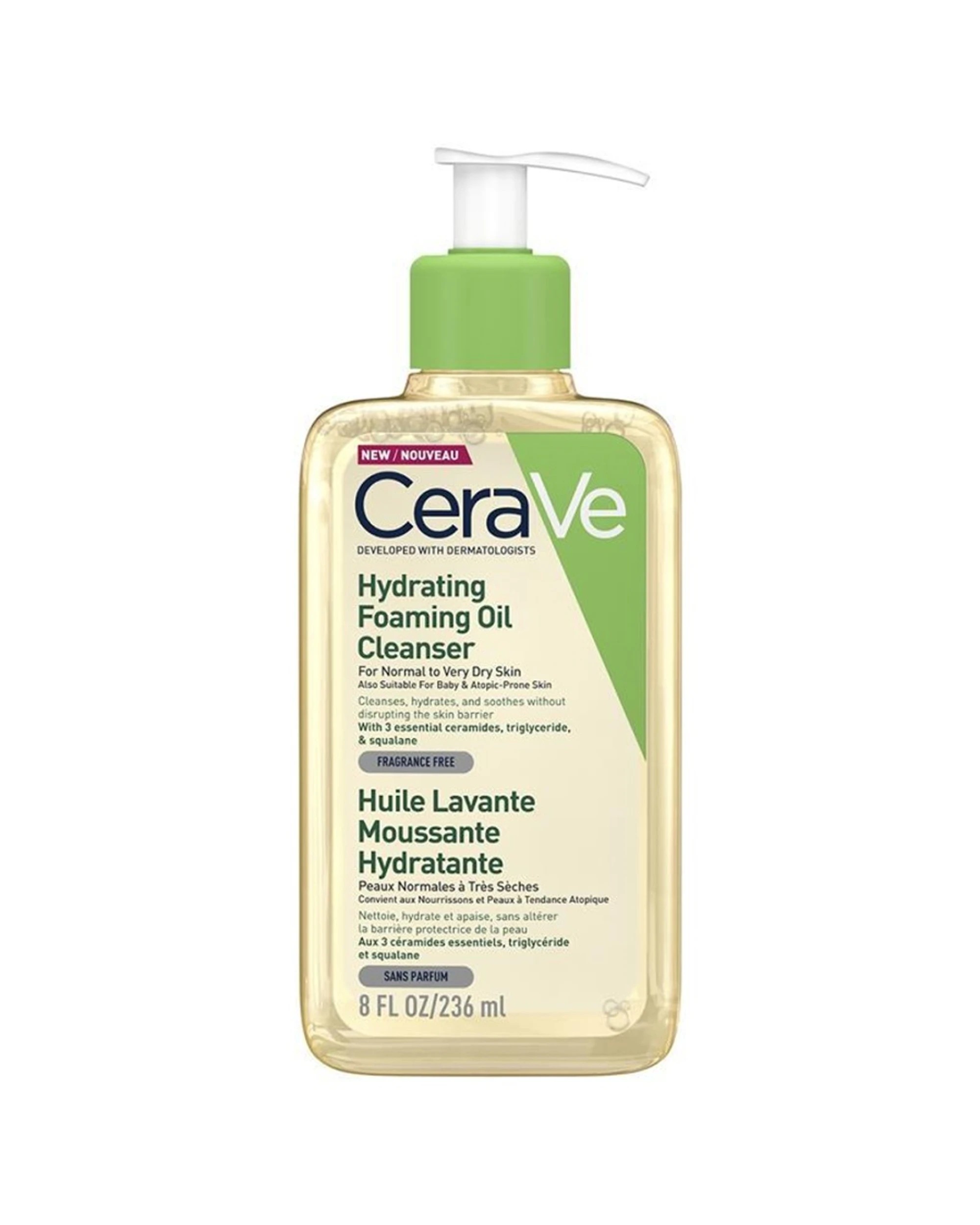 1 CeraVe Hydrating Foaming Oil Cleanser 236ml - Clear, 1 of 1