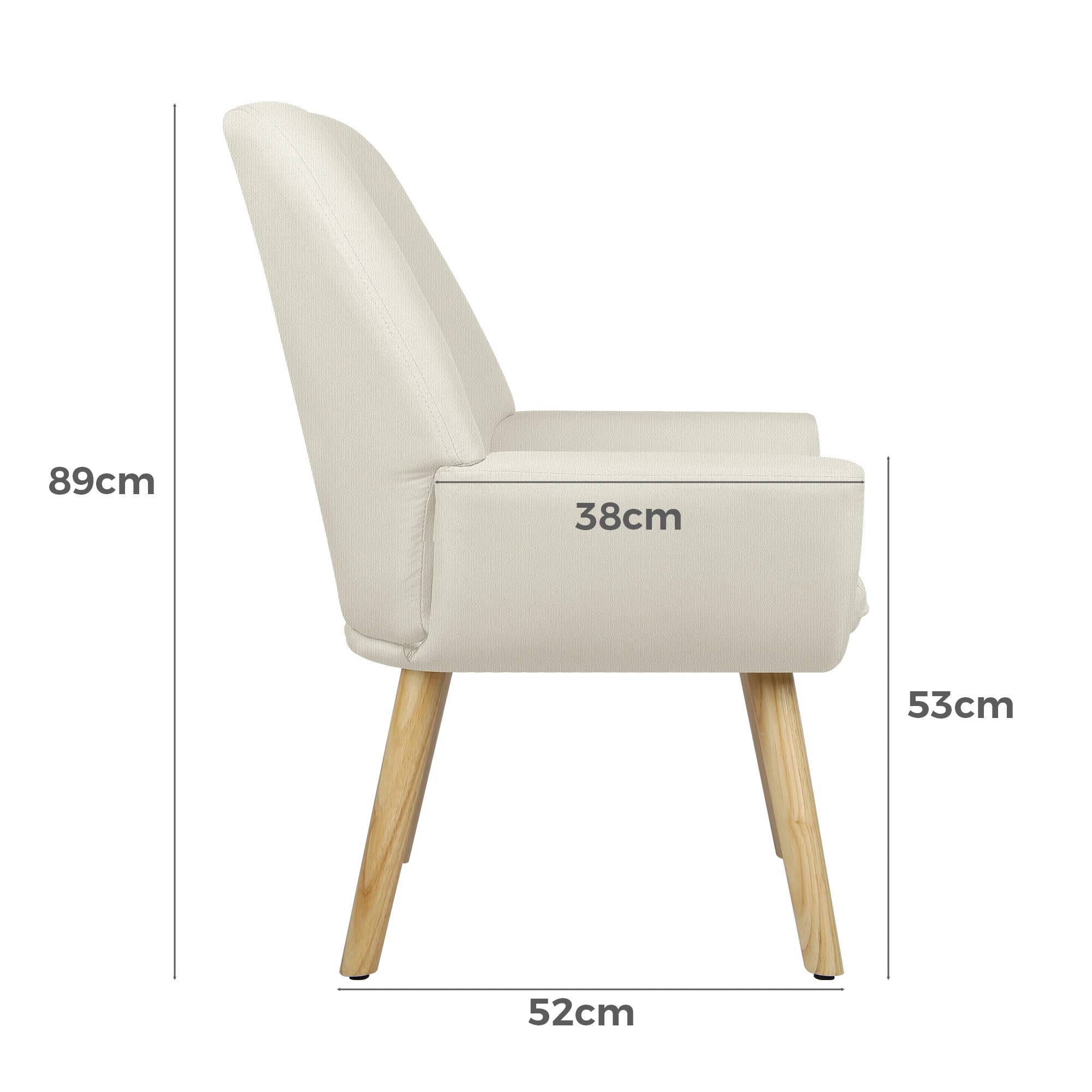 7 Alfordson Armchair Lounge Chair Tub Accent Chairs Fabric Couch Sofa - Beige, 7 of 9