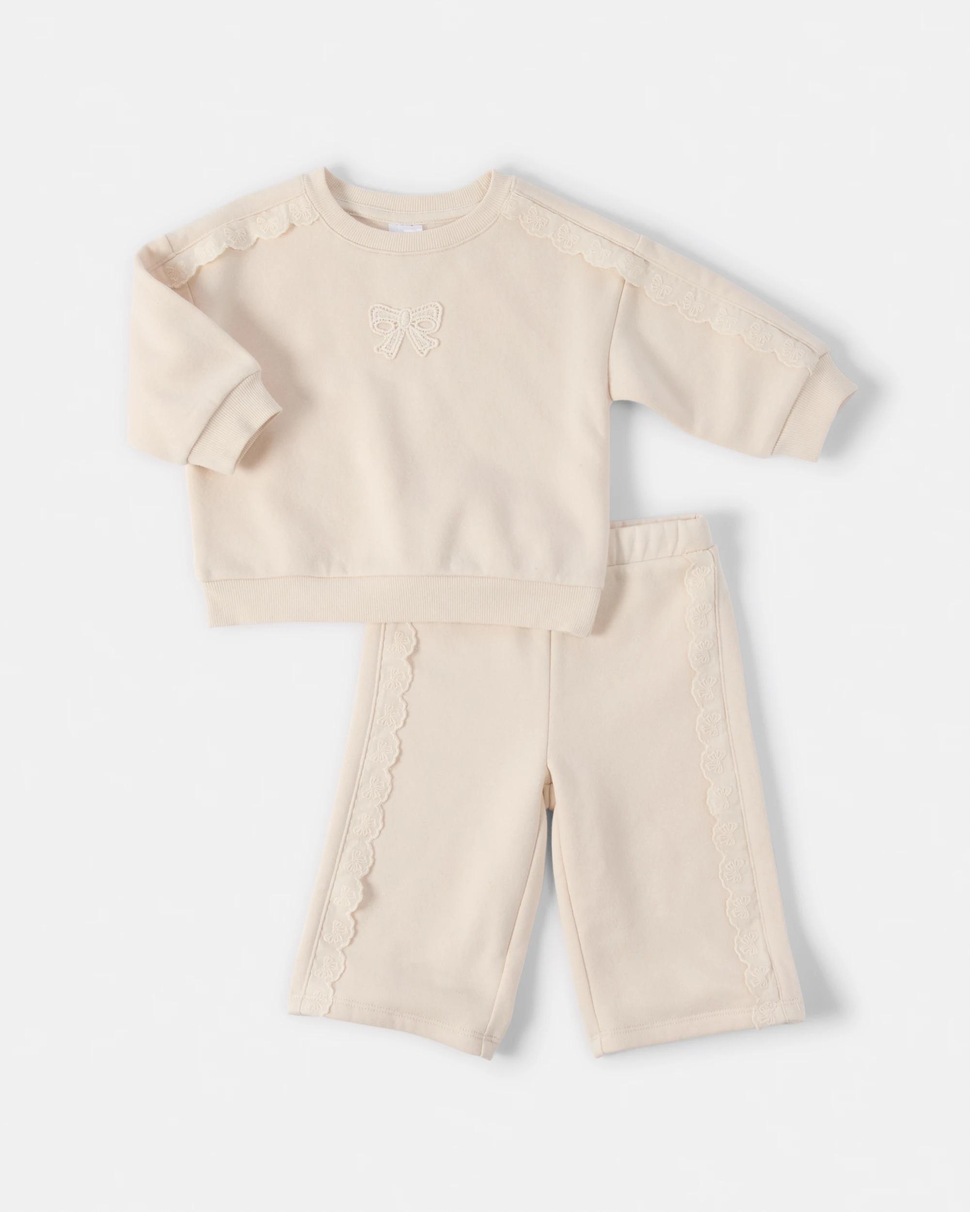 1 Australian Cotton Lace Fleece Set Bge Bow, 1 of 6