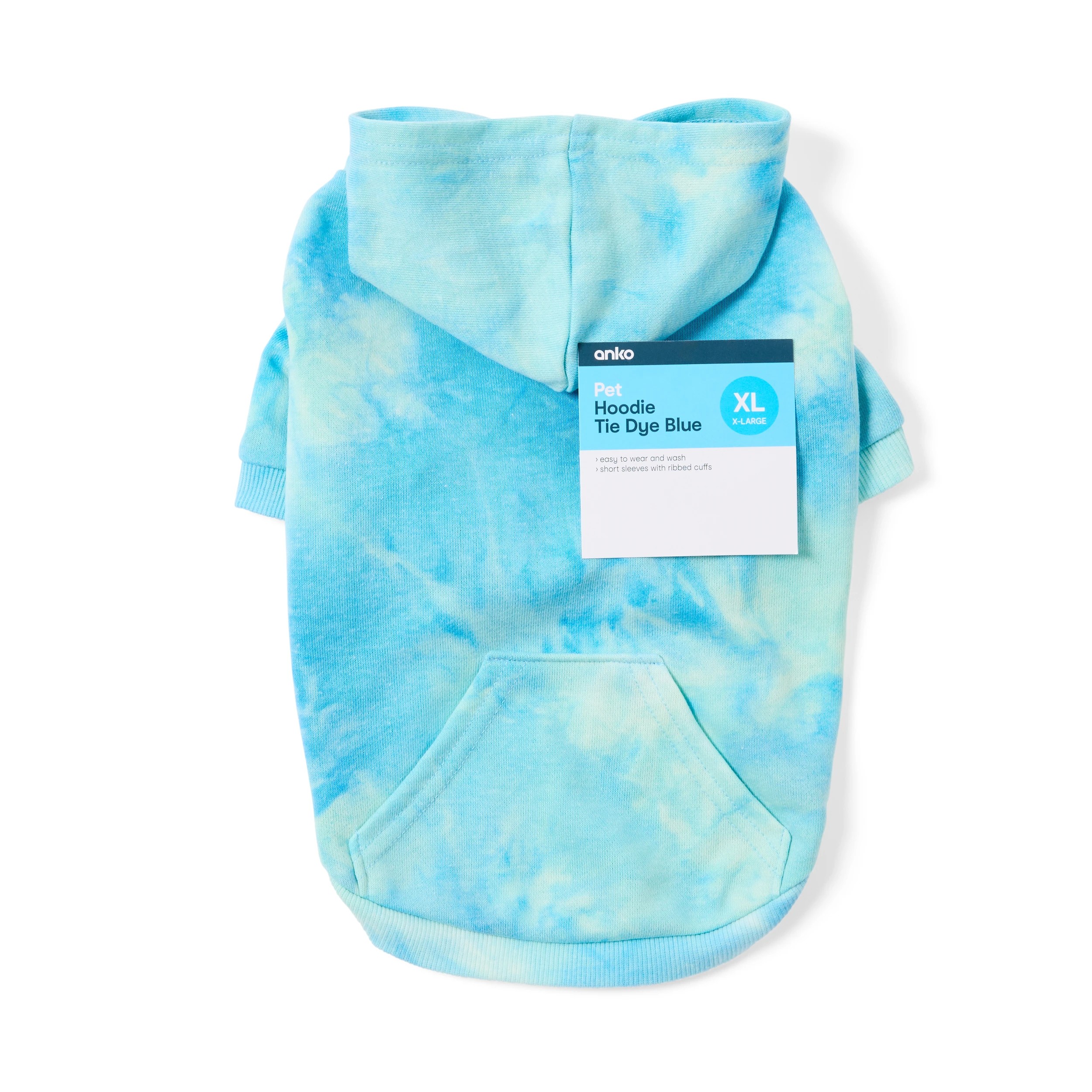 10 Pet Hoodie Tie-Dye - Extra Large, Blue, 10 of 10