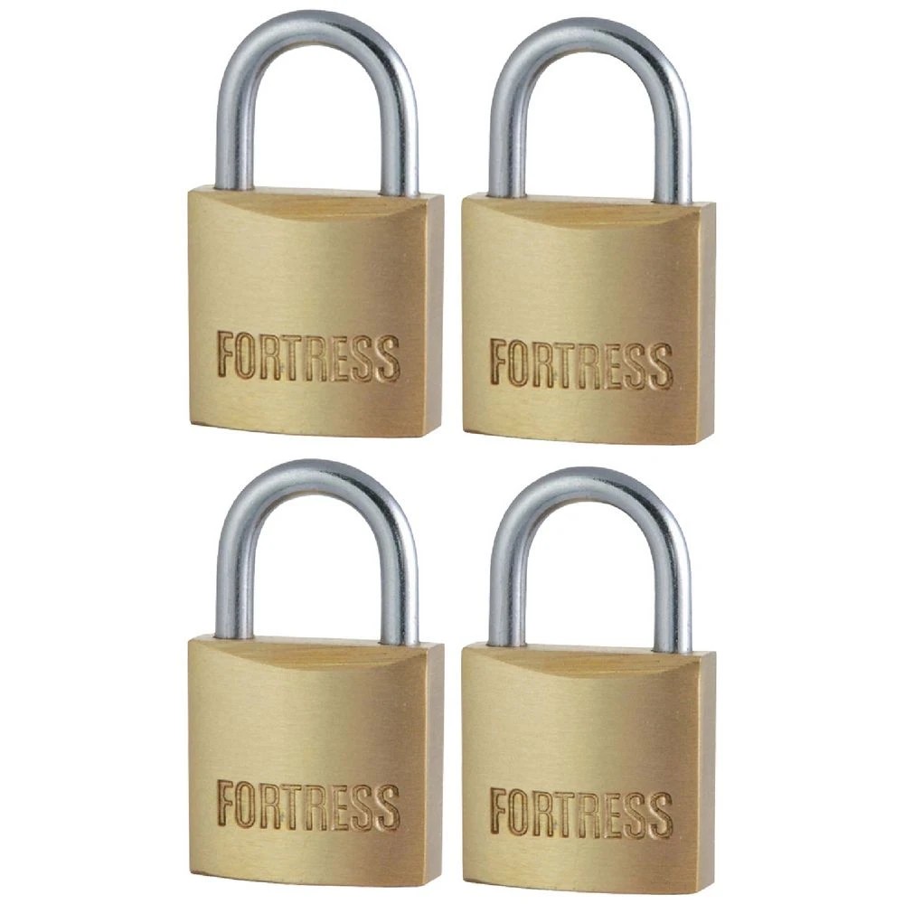 1 Master Lock Fortress 20mm Brass Padlock 4 Pack, 1 of 2