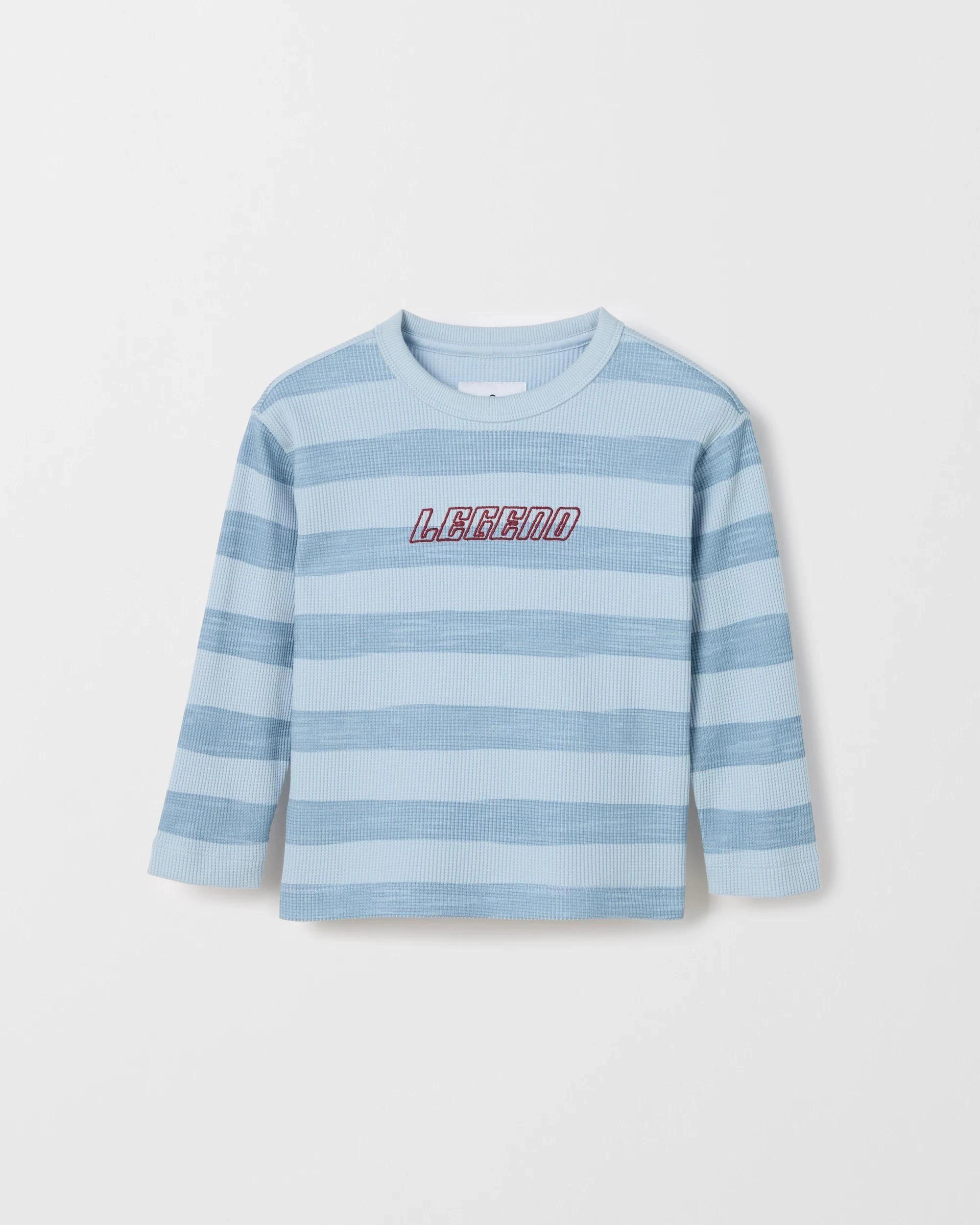 1 Target Kids Australian Cotton Blend Long Sleeve Stripe T-Shirt BLUE, 1 of 2