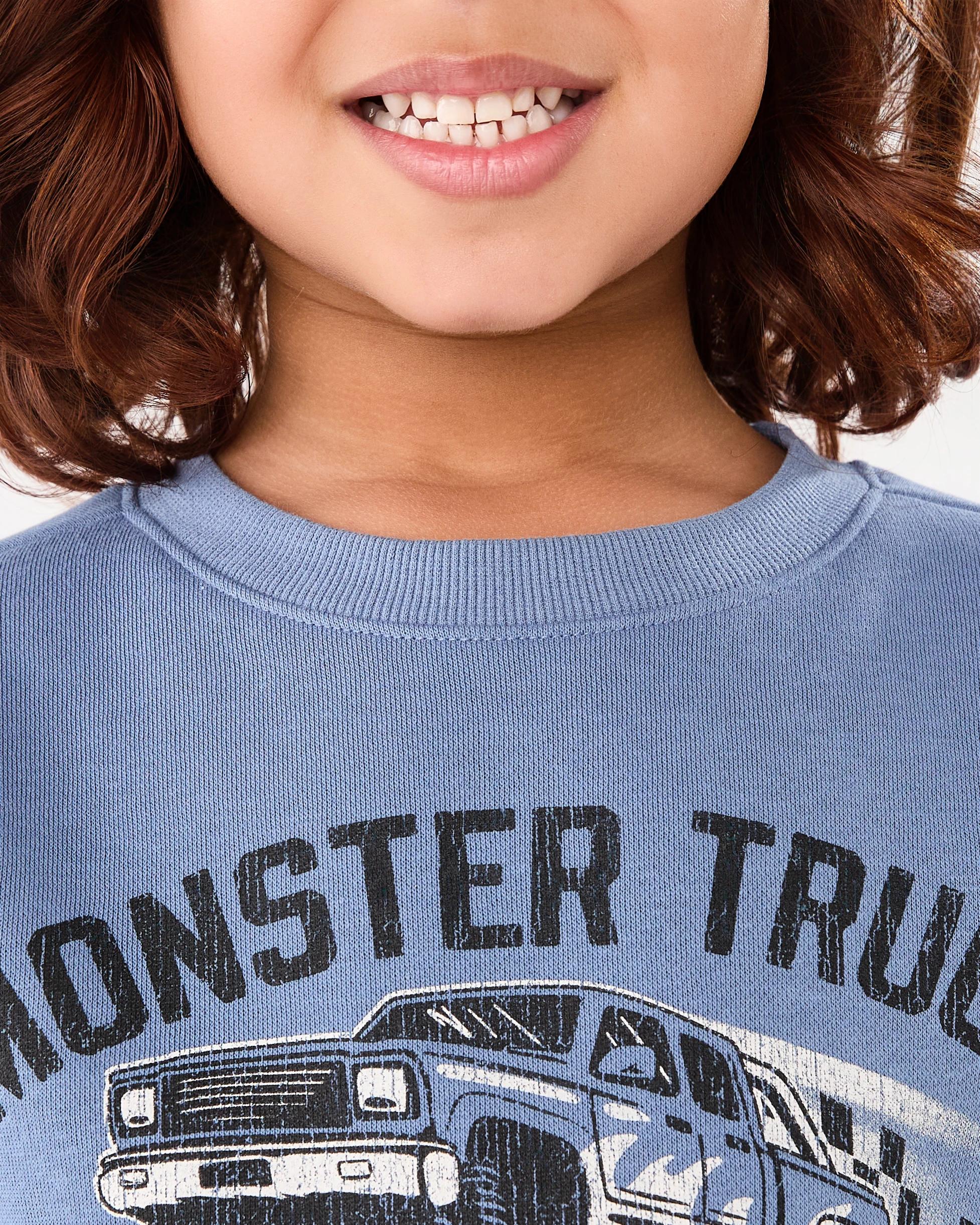 4 Print Crew Neck Sweatshirt Blu Racer, 4 of 6