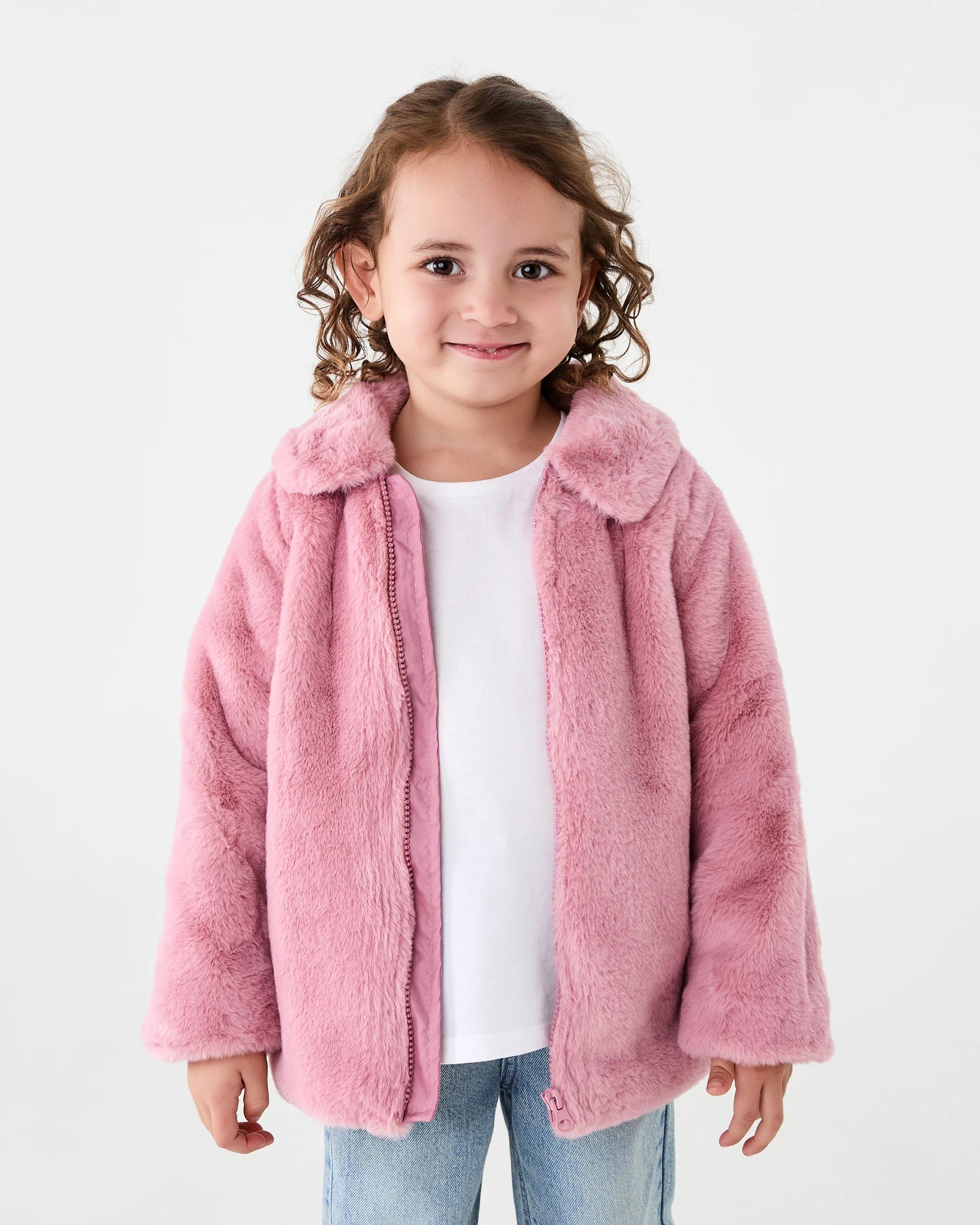 1 Faux Fur Jacket Fox Pink, 1 of 8