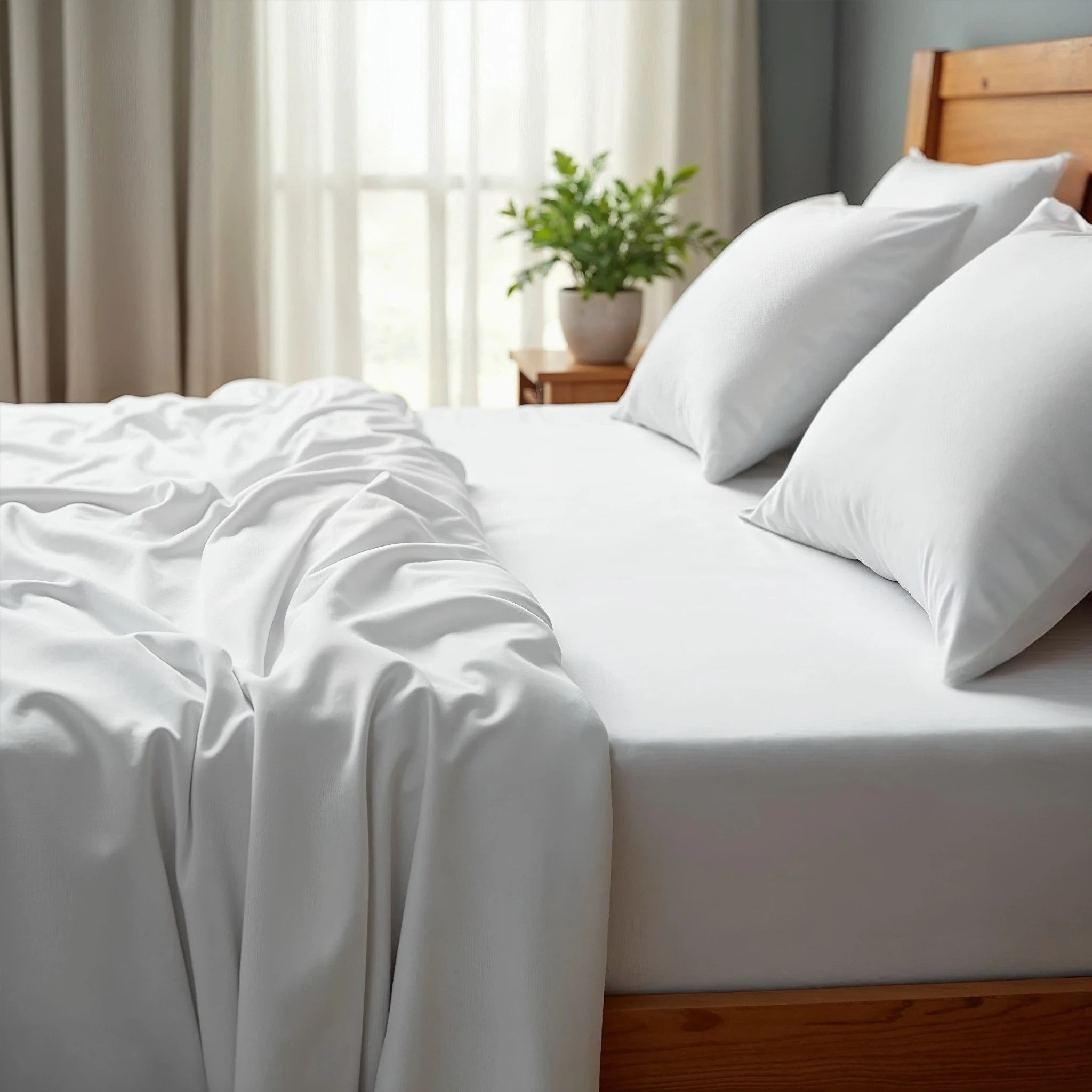 3 Royal Comfort 2000 Thread Count Bamboo Cooling Sheet Set Ultra Soft Bedding - Double Bed - White, 3 of 4