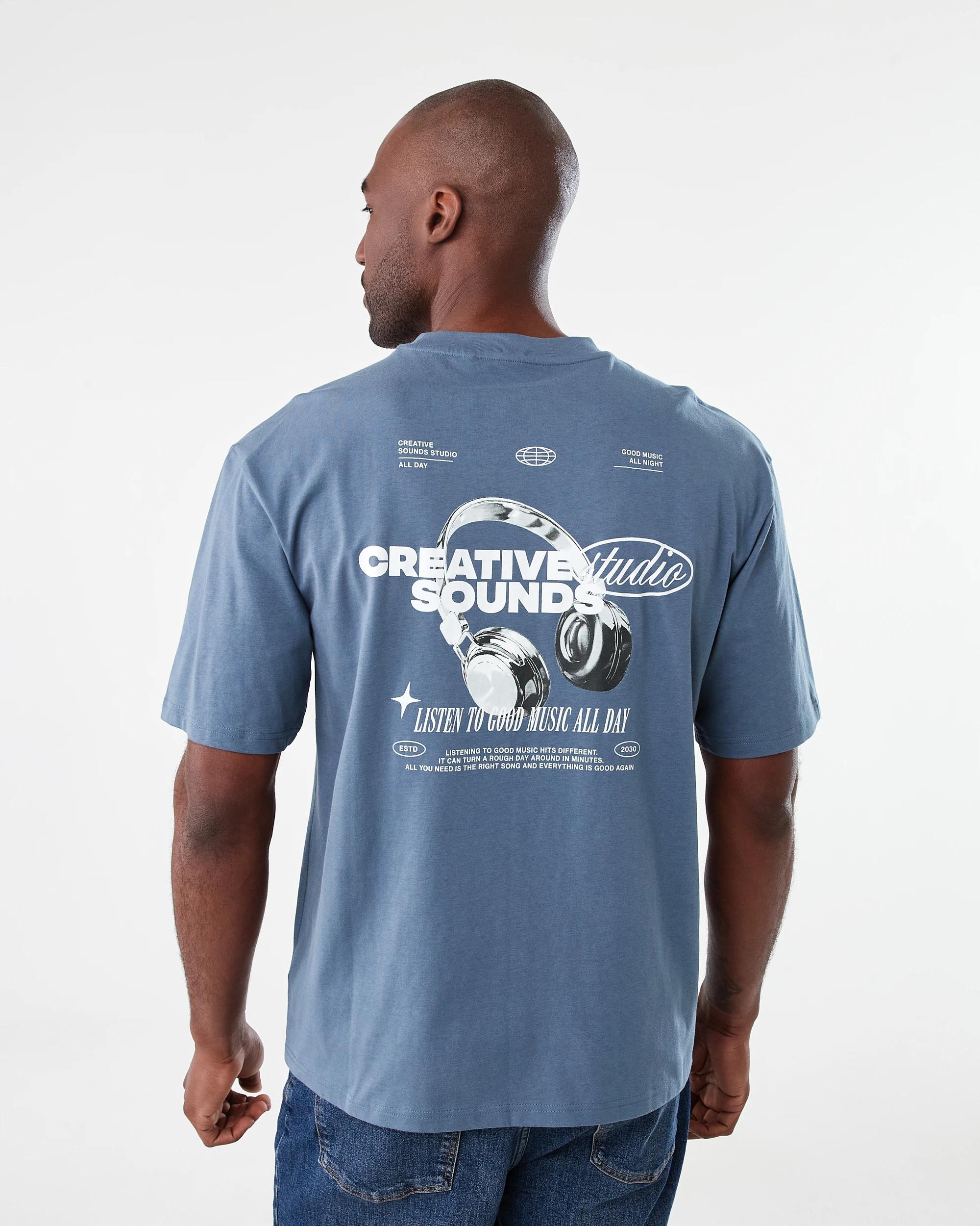 3 Oversized Print T-shirt Blu Sounds, 3 of 7