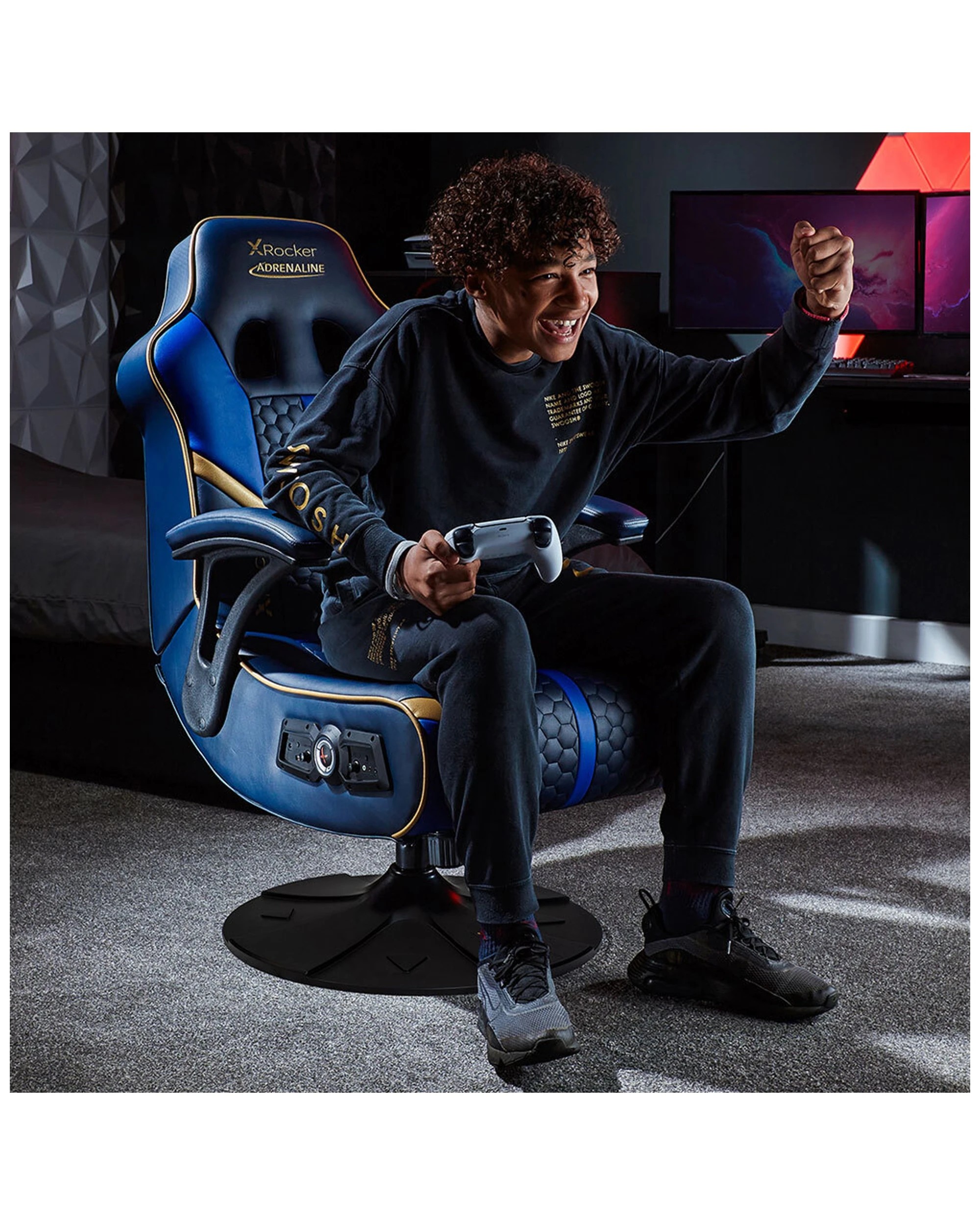 3 X Rocker Adrenaline 2.1 Tooth Audio Gaming Chair With Vibration
 - Blue, 3 of 7