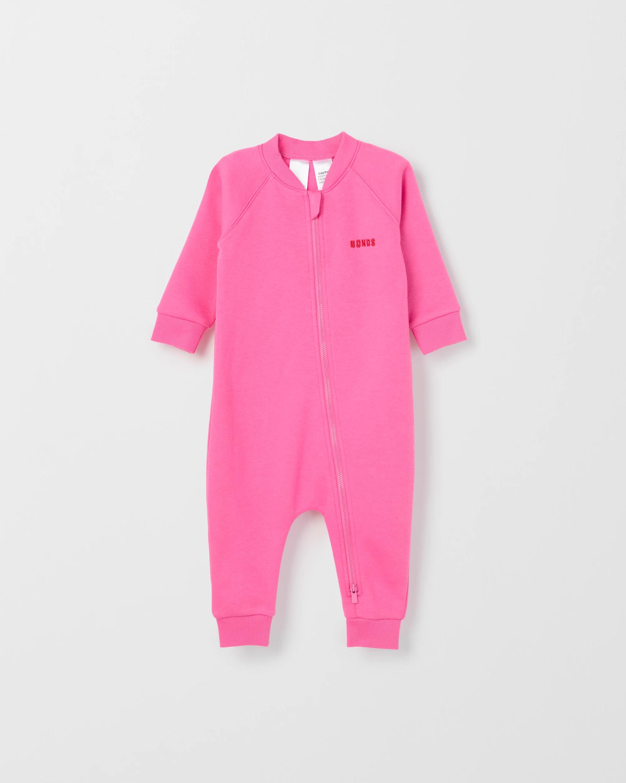1 Bonds Baby Everyday Fleece Zip Coverall BERRY KISSES, 1 of 1