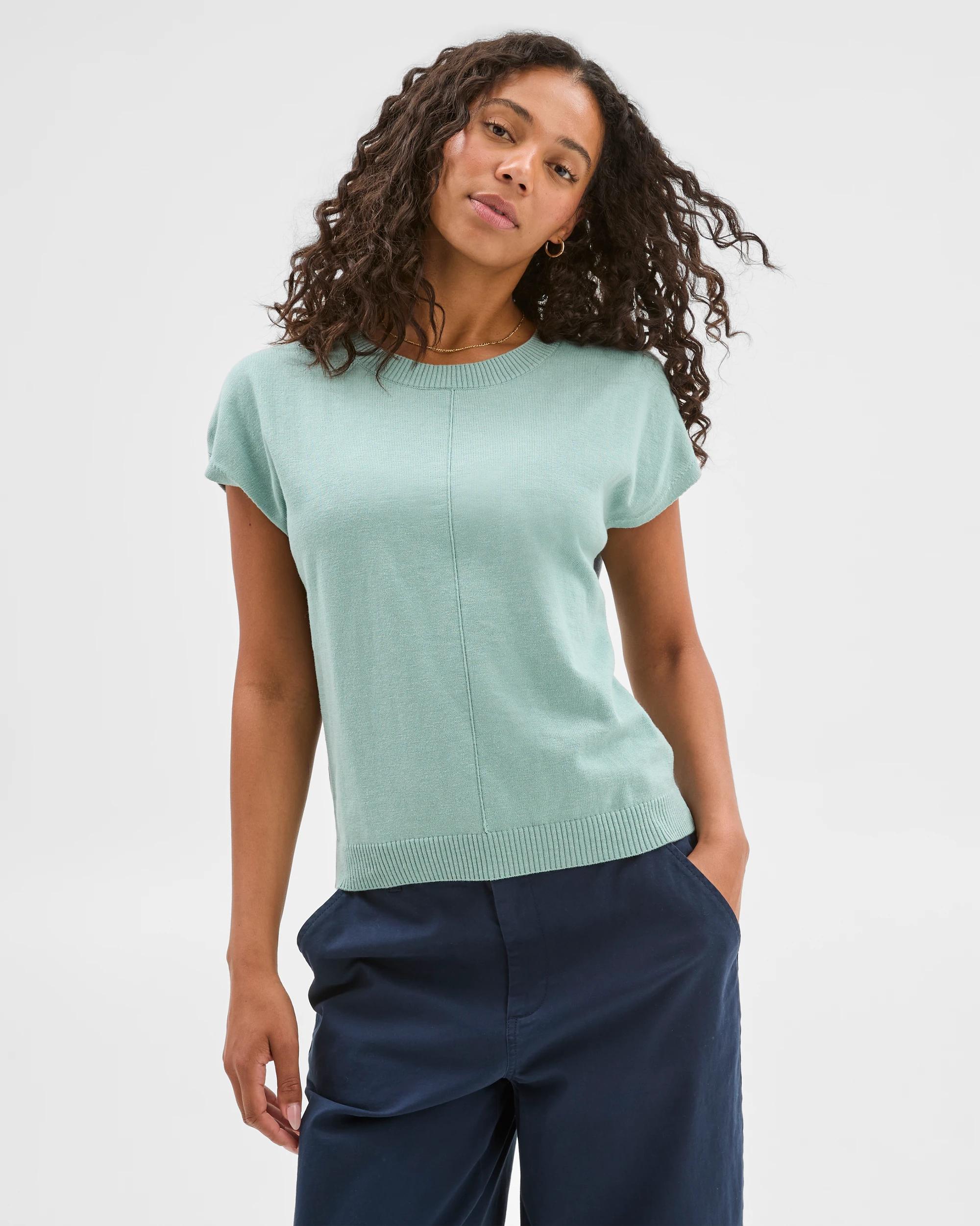 2 Target Australian Cotton Blend Extended Sleeve Knitted T-shirt AQUIFER, 2 of 6