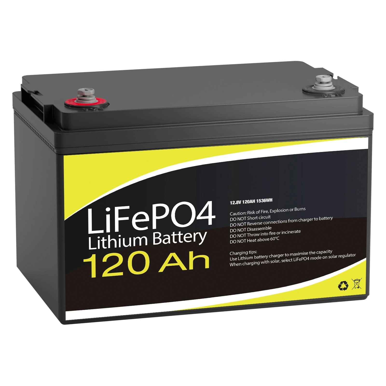 4 12V 120Ah LiFePO4 Battery Deep Cycle Solar Off Grid Power System 120A BMS 1536Wh, 4 of 6
