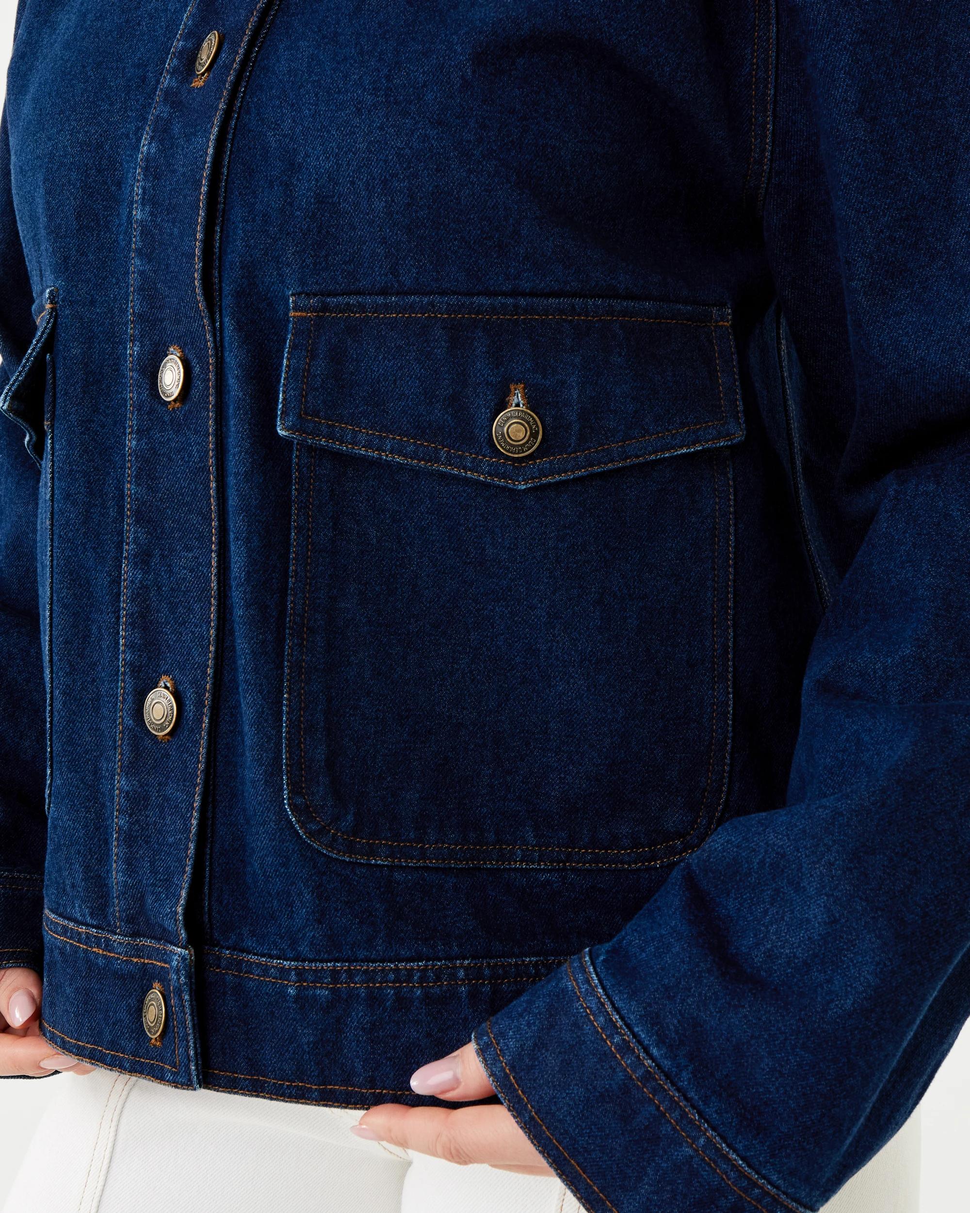 10 Corduroy Collar Denim Jacket Dark Denim, 10 of 10