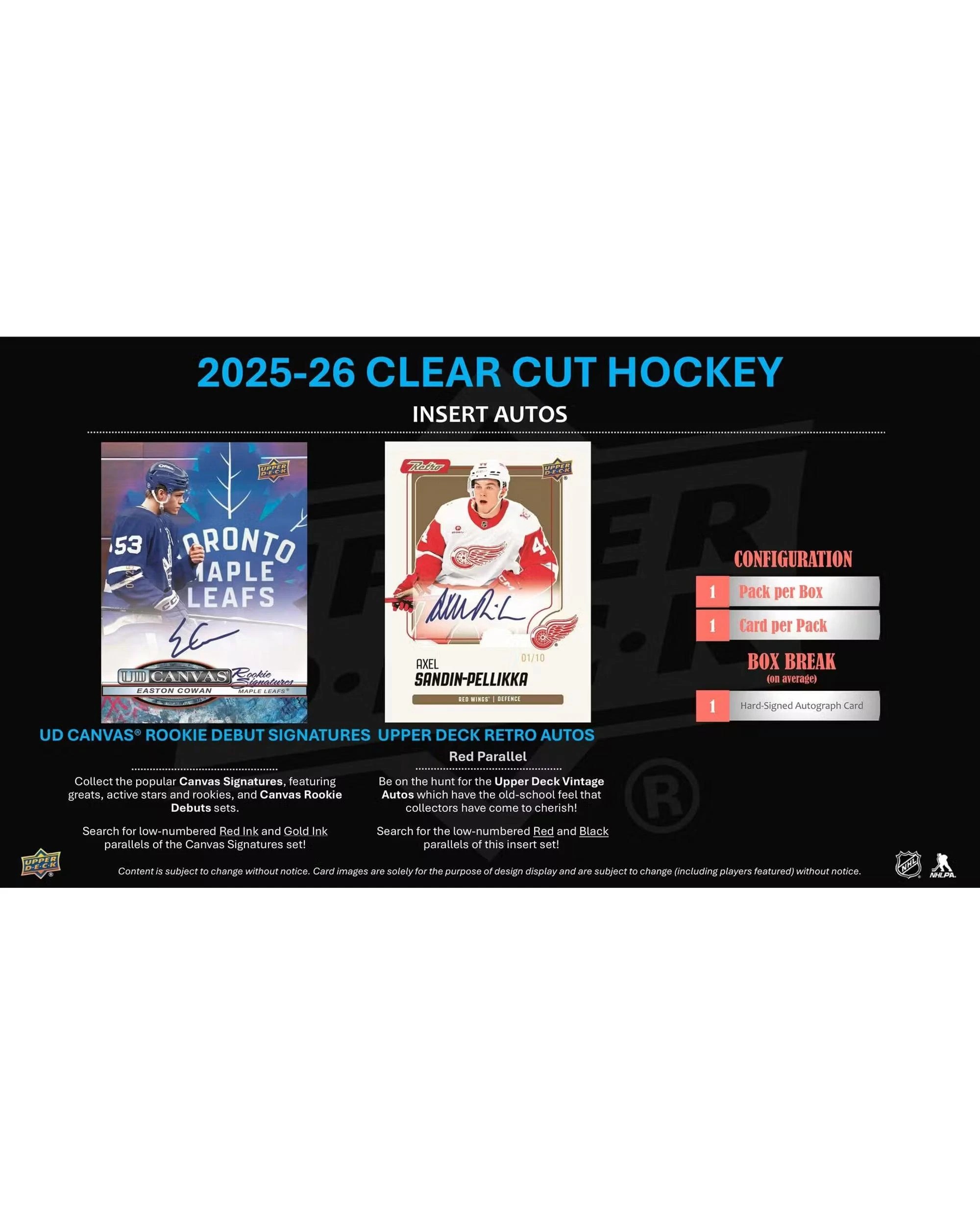 6 Upper Deck 2025/2026 NHL Clear Cut Hockey Hobby Box, 6 of 6