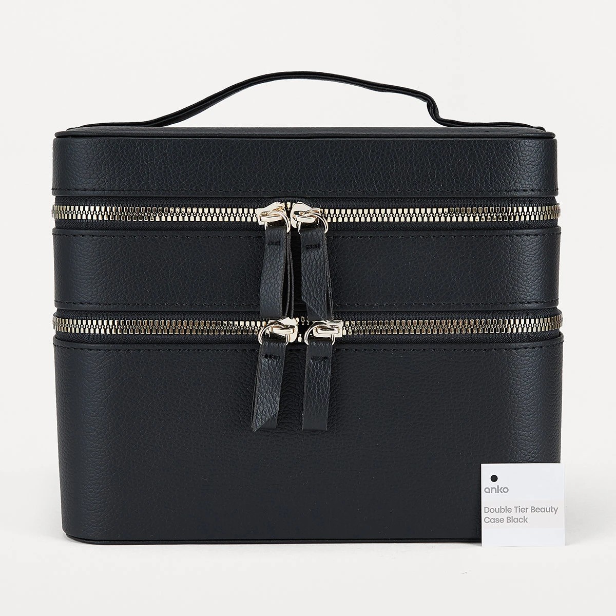 10 Double Tier Beauty Case - Black, 10 of 10