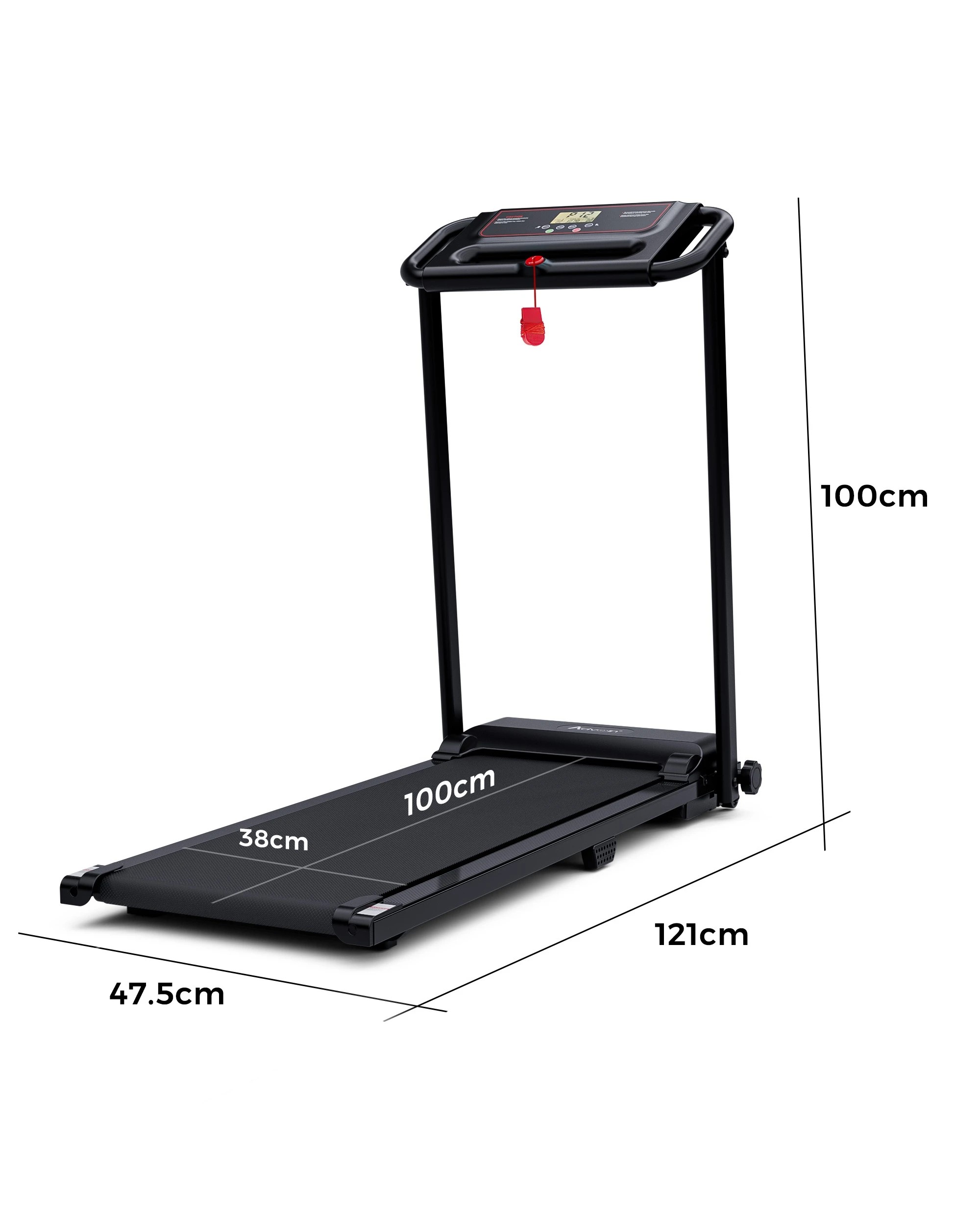 6 Advwin Electric Treadmill with Handle Foldable Walking Pad Running Machine - Black, 6 of 6