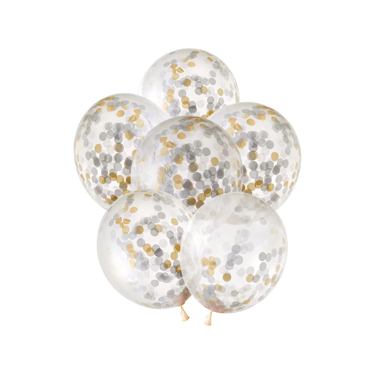 1 6 Pack Metallic Confetti Balloons, 1 of 7