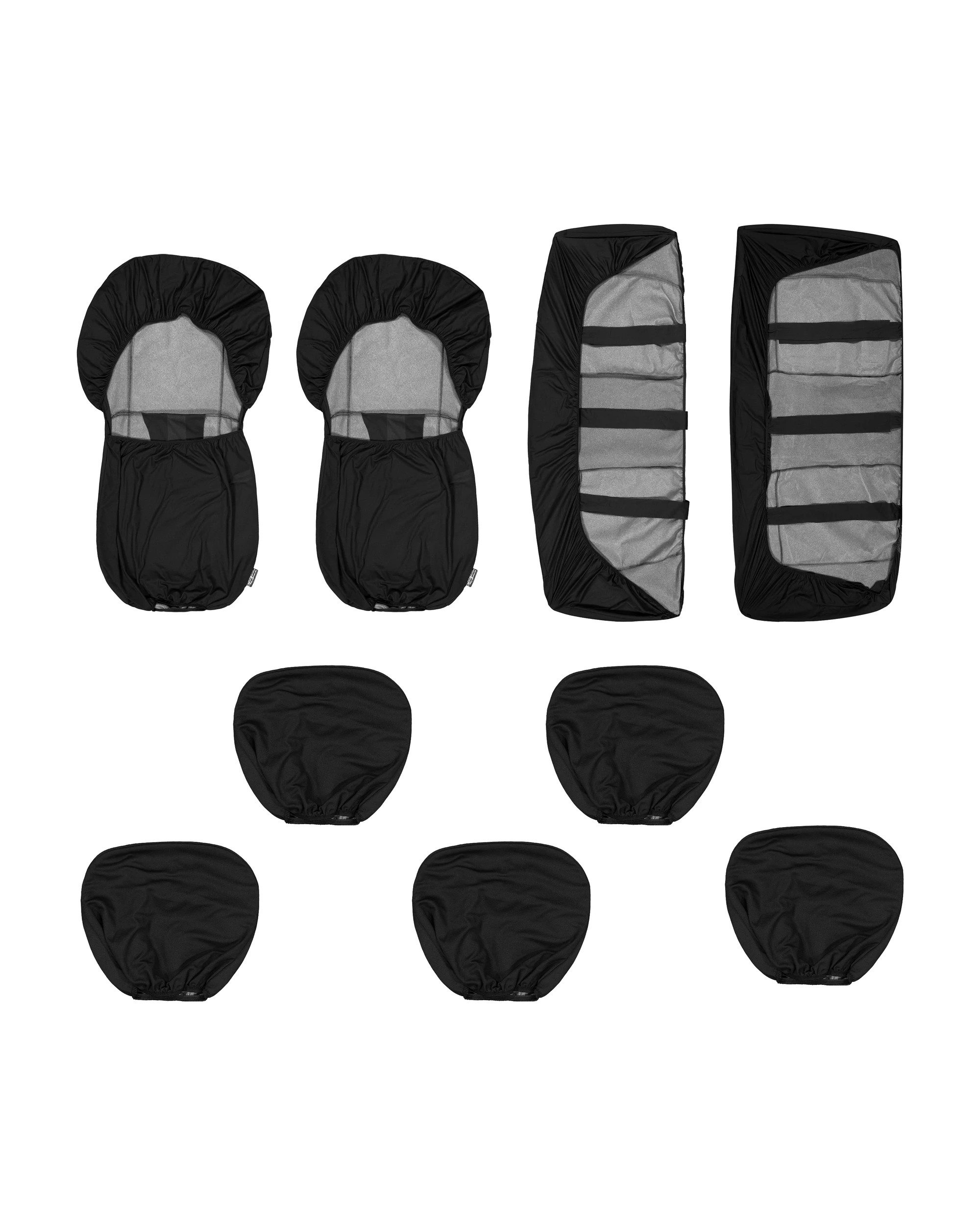 4 3 Pack Jacquard Seat Covers - Black, 4 of 6