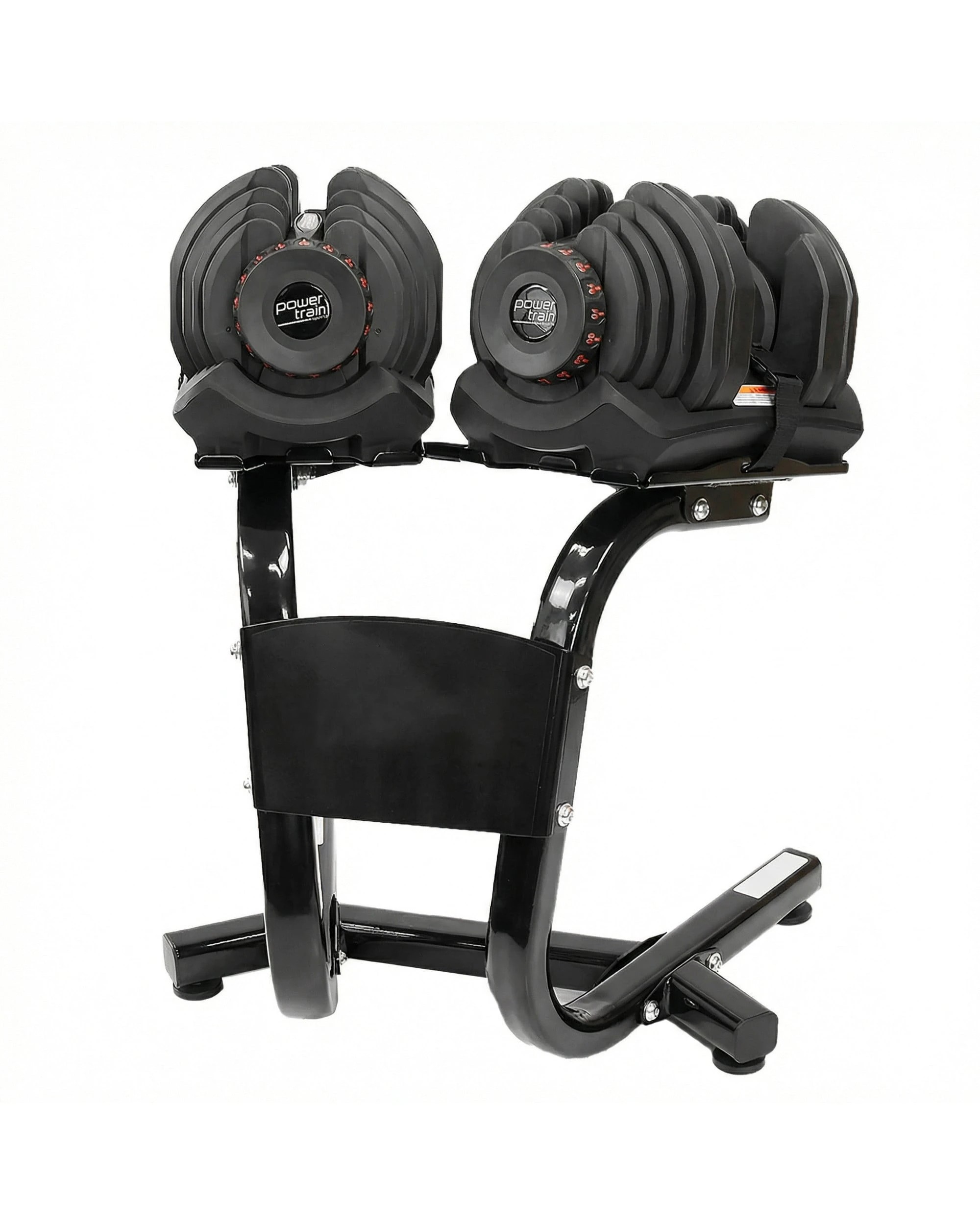 4 Powertrain 80KG Adjustable Dumbbell Set and Stand with FID Weight Bench - Black, 4 of 10