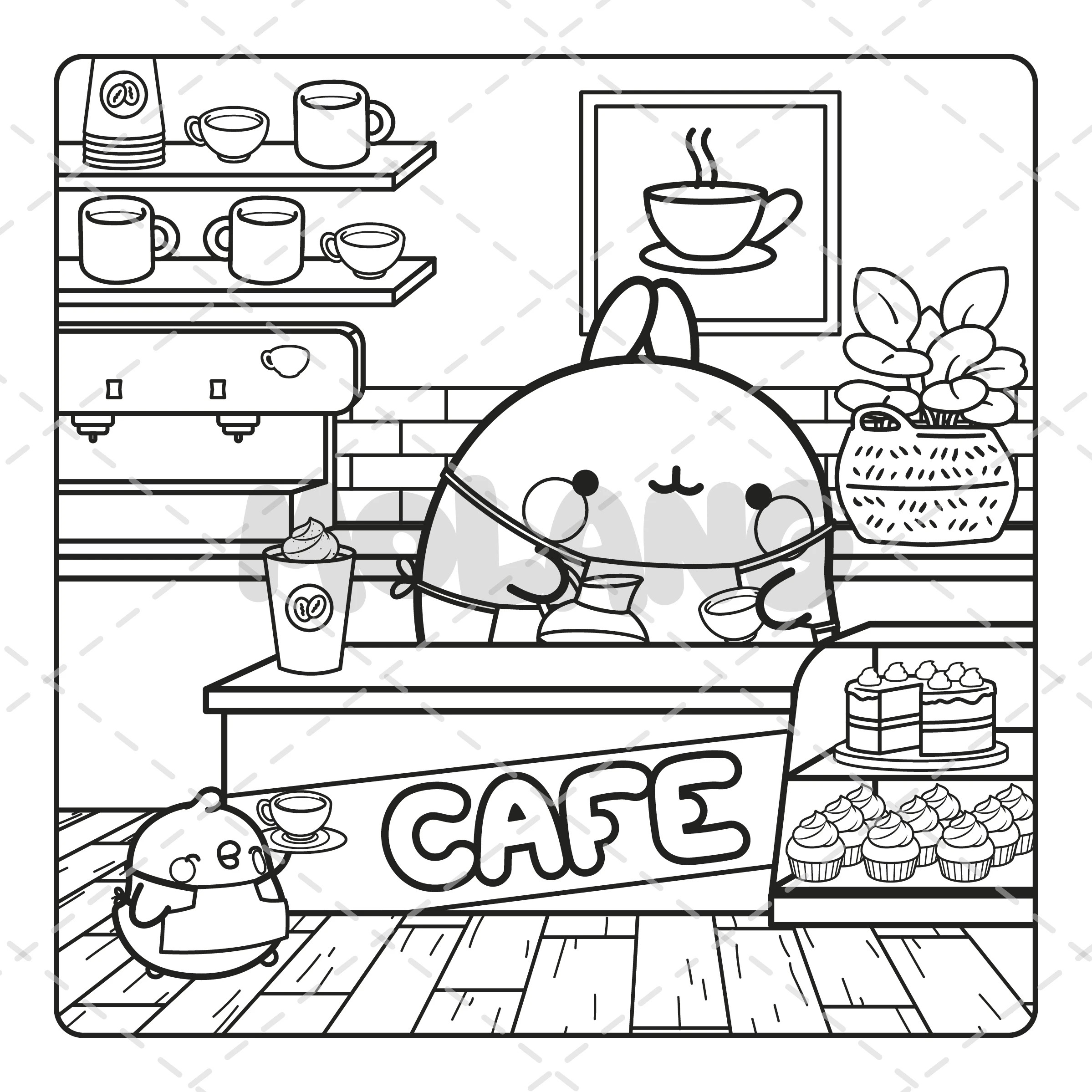 2 Molang Cafe Cuties: A Cosy Colouring Book, 2 of 5