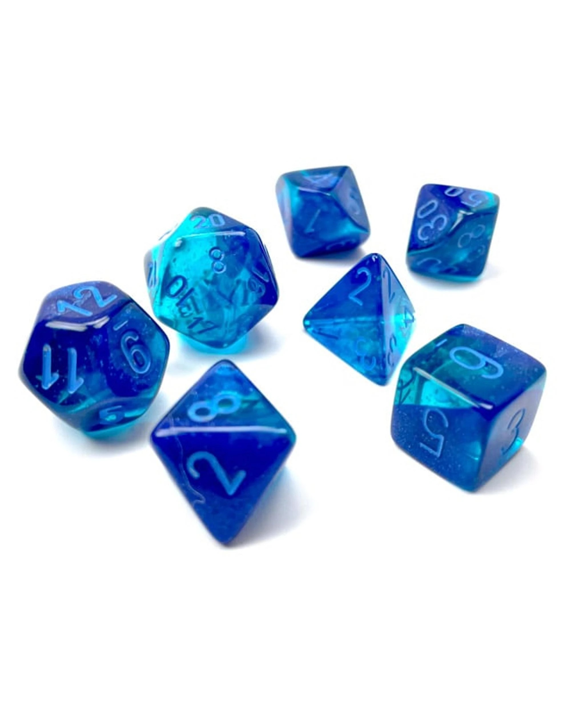 2 Chessex Gemini Luminary Polyhedral 7-Die Dice Set - Blue and Light Blue - Blue, 2 of 3