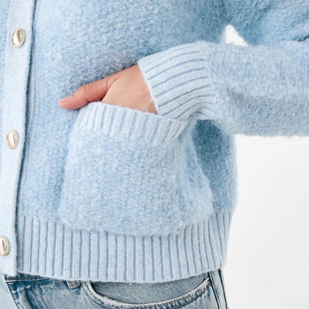 6 Pocket Textured Cardigan Blu Skyway, 6 of 6