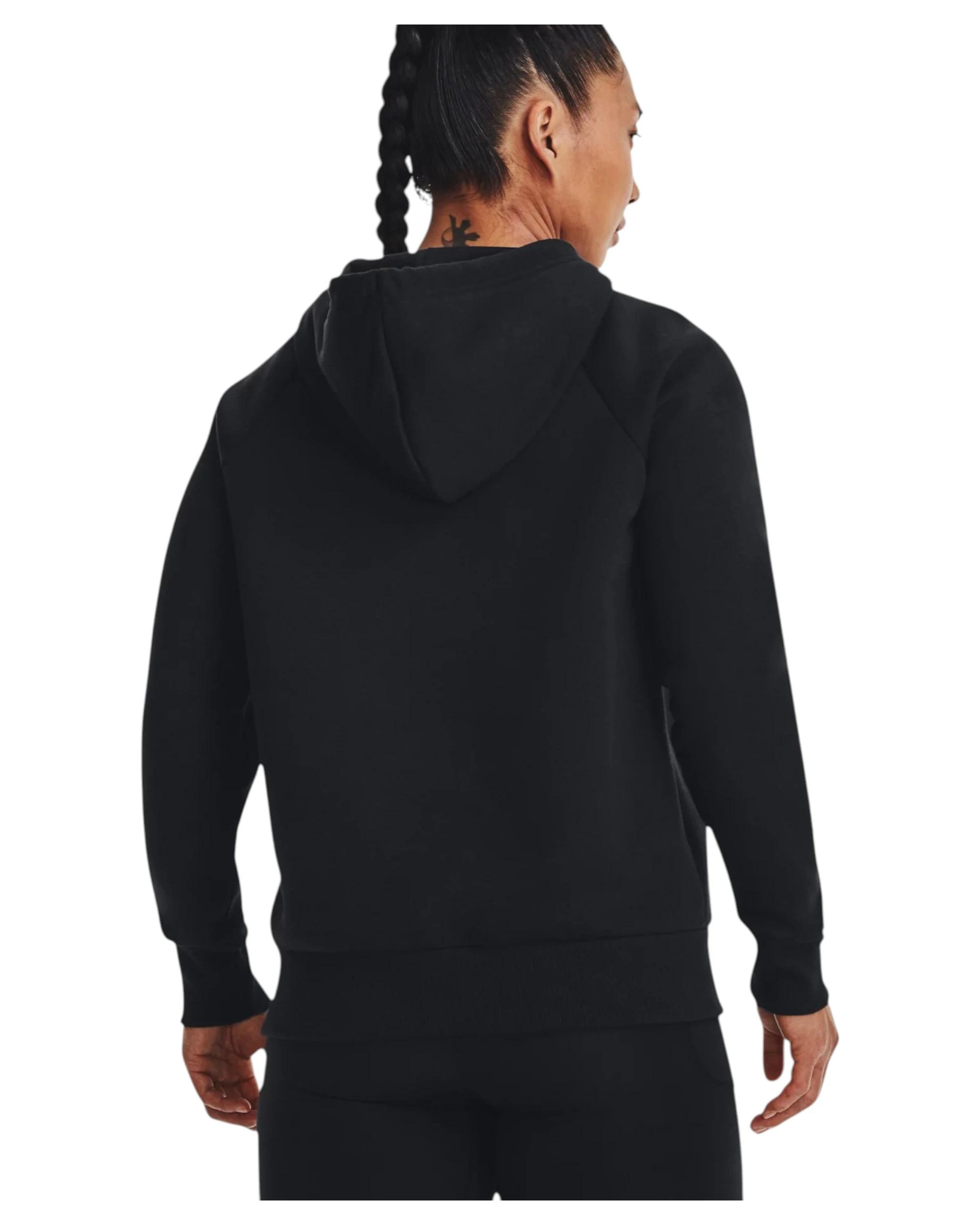 2 Under Armour Womens Rival Fleece Black/ White Hoodie BLACK, 2 of 6
