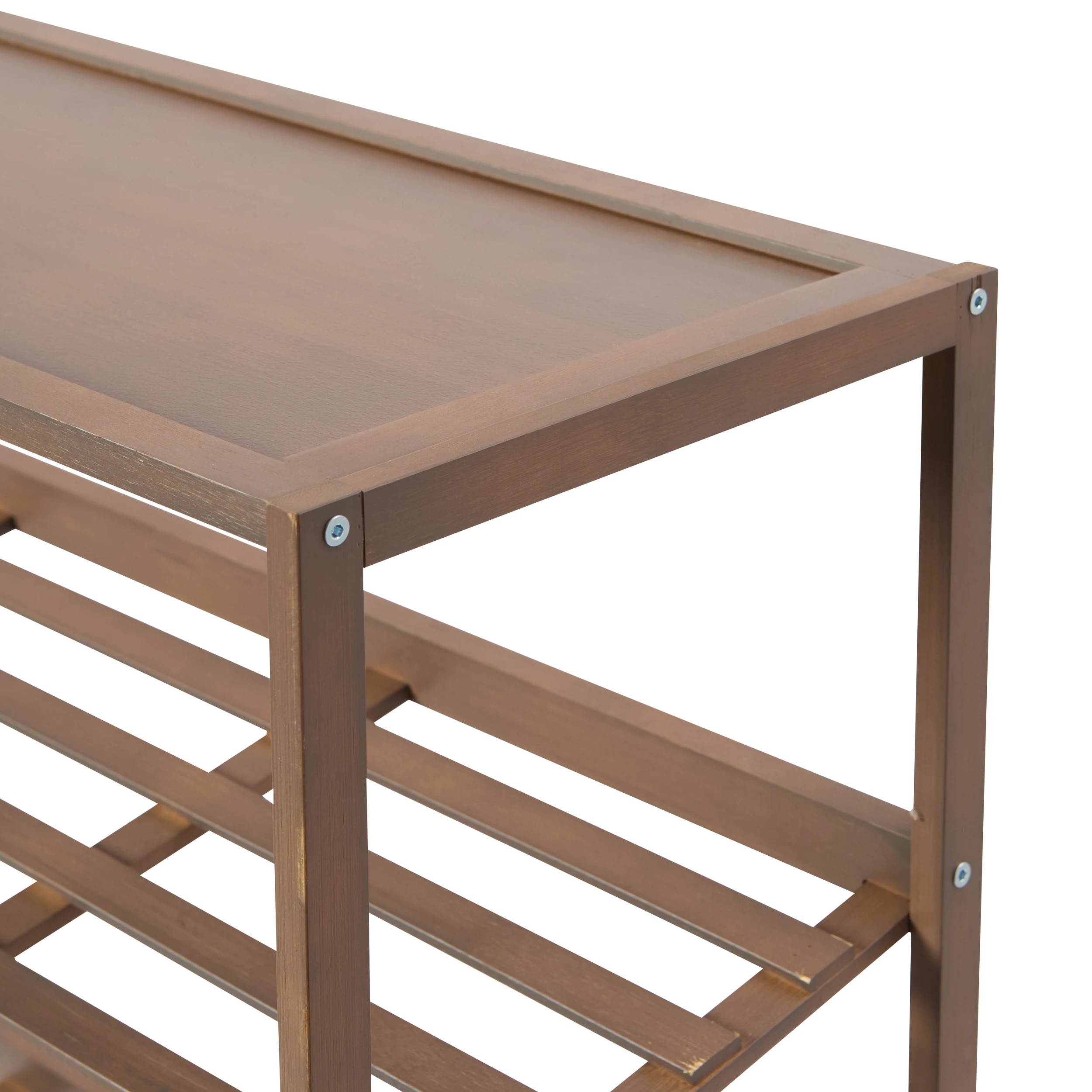 8 5 Tier Walnut Look Shoe Rack, 8 of 8