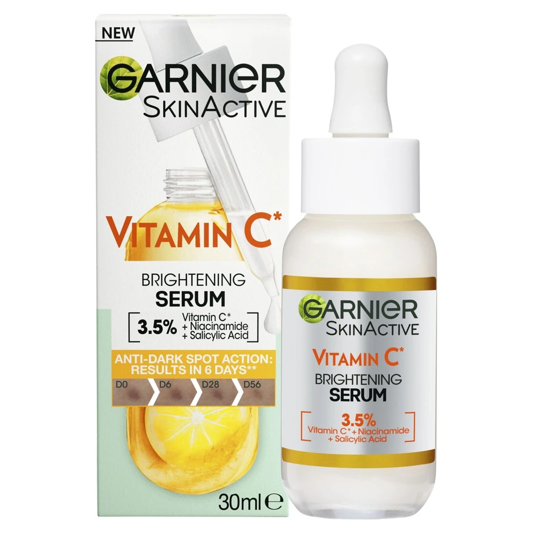 1 New Garnier SkinActive Brightening Serum 30ml - 3.5% Vitamin C, Niacinamide & Salicylic Acid, 1 of 6