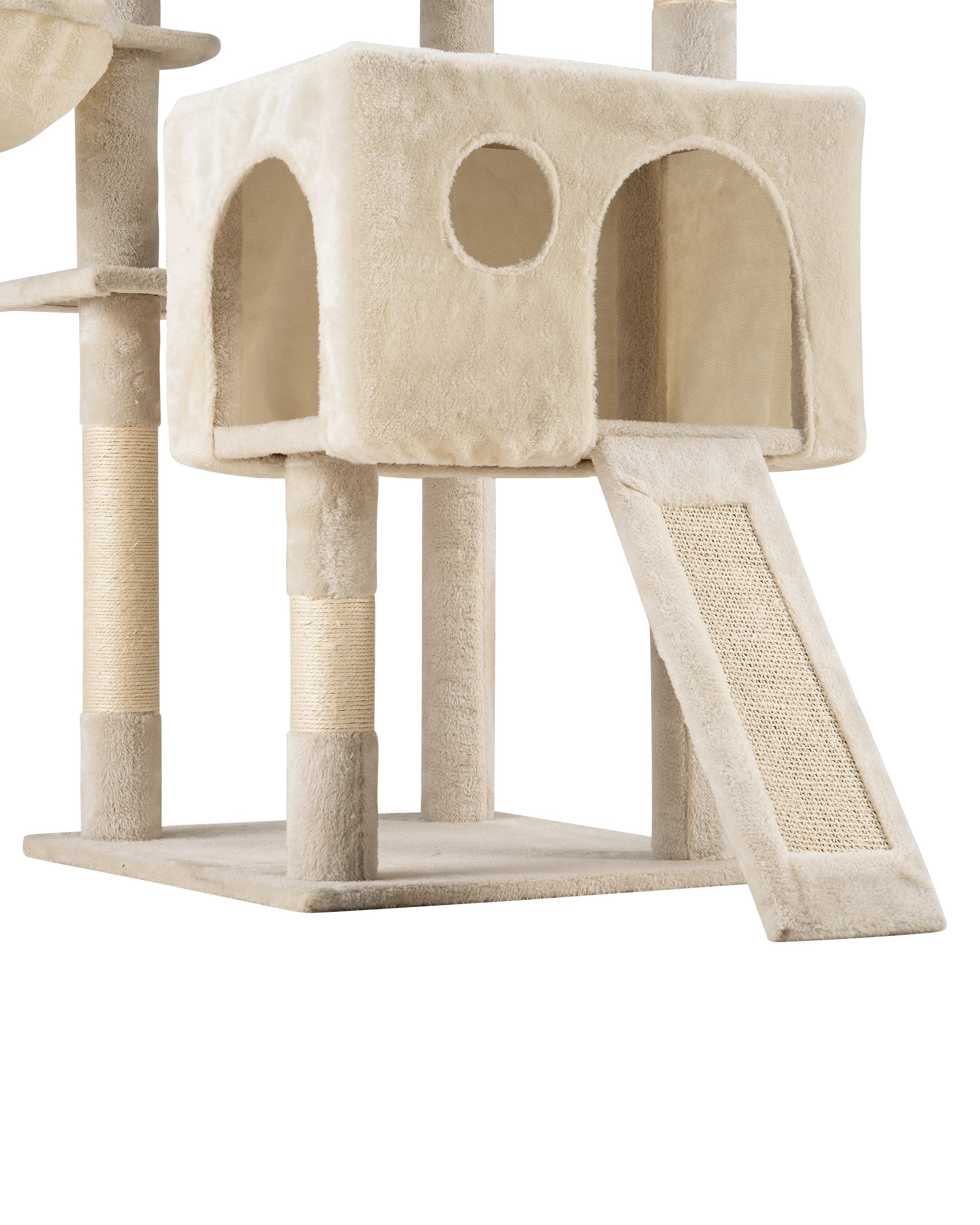 7 Petzly Cat Tree Tower Scratching Post Scratcher Condo House Bed 164cm Beige, 7 of 10