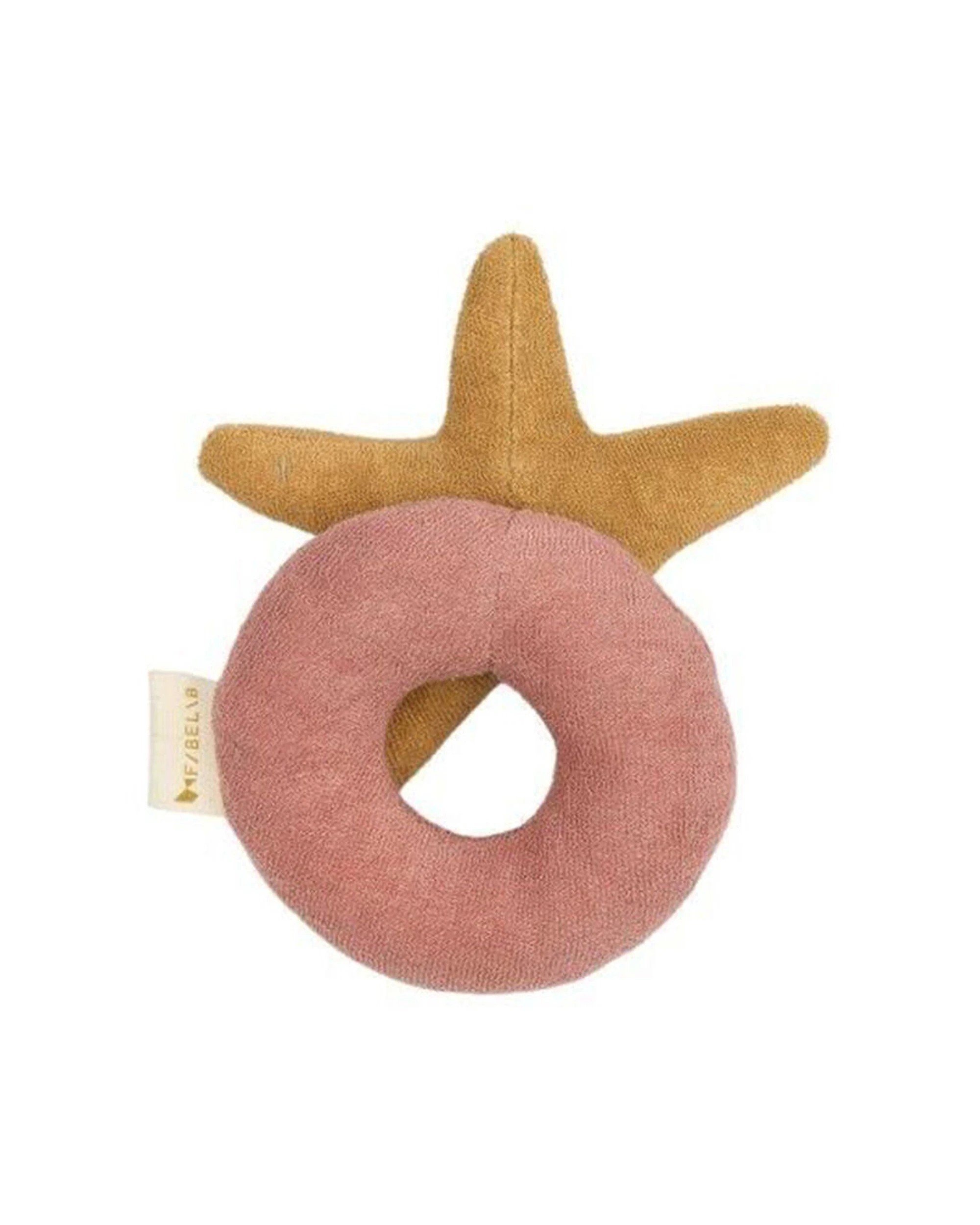 2 Fabelab Organic Cotton Baby Infant Starfish Rattle Ash Rose - Pink, 2 of 3