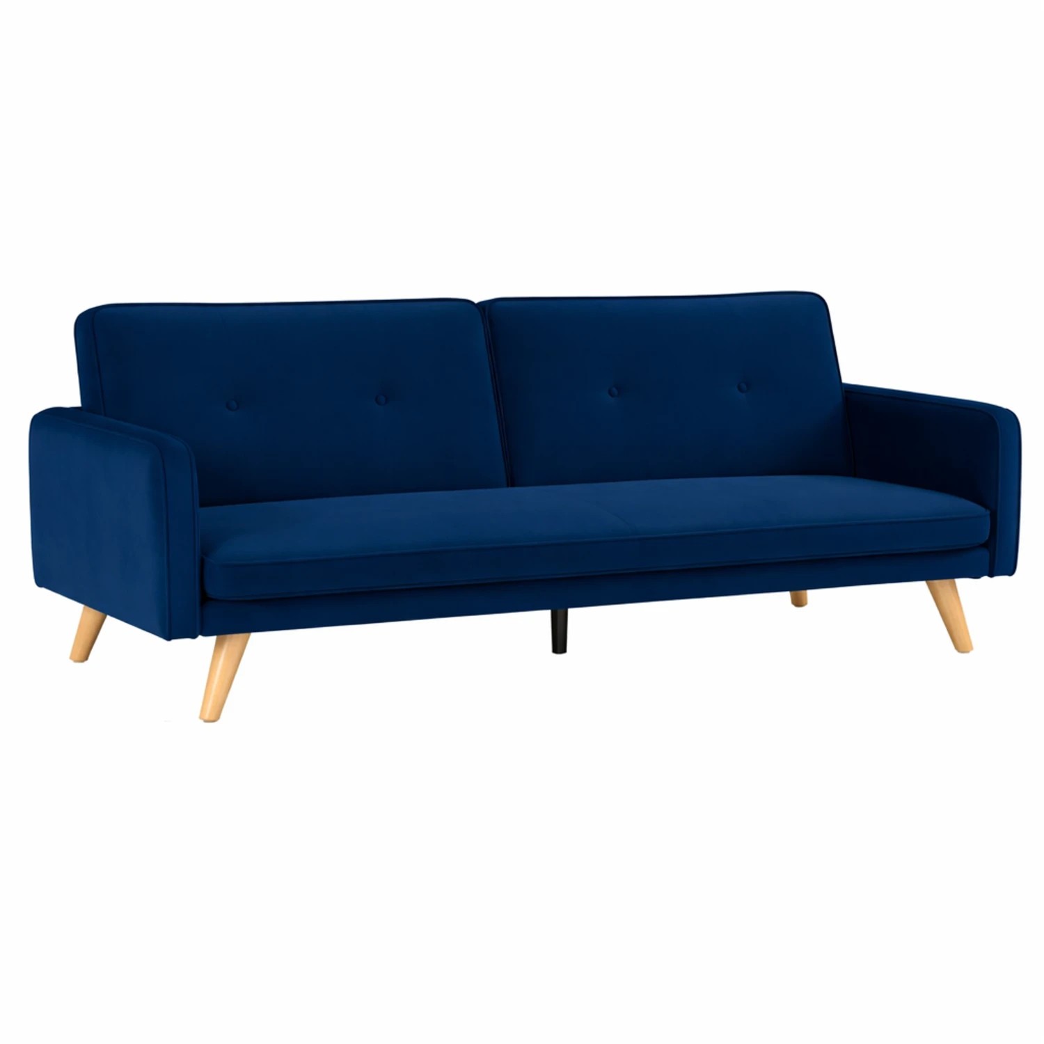 1 Foret Velvet 3 Seater Sofa Bed Click Clack Lounge Couch Convertible Futon Blue, 1 of 9