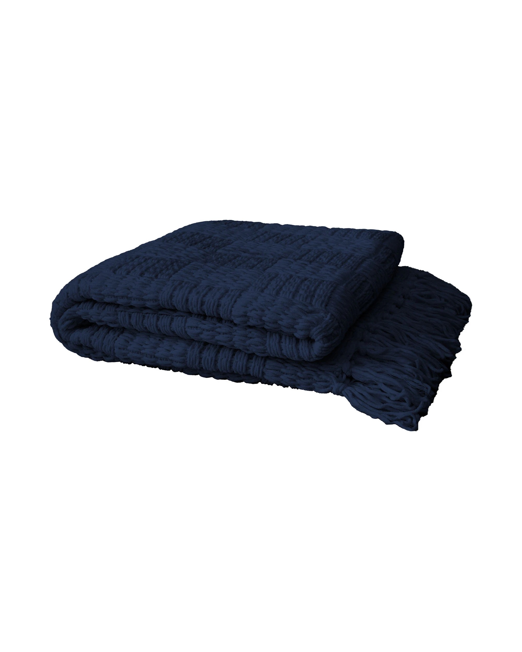 2 Bambury Asha Soft Chenille Throw Navy - Blue, 2 of 4