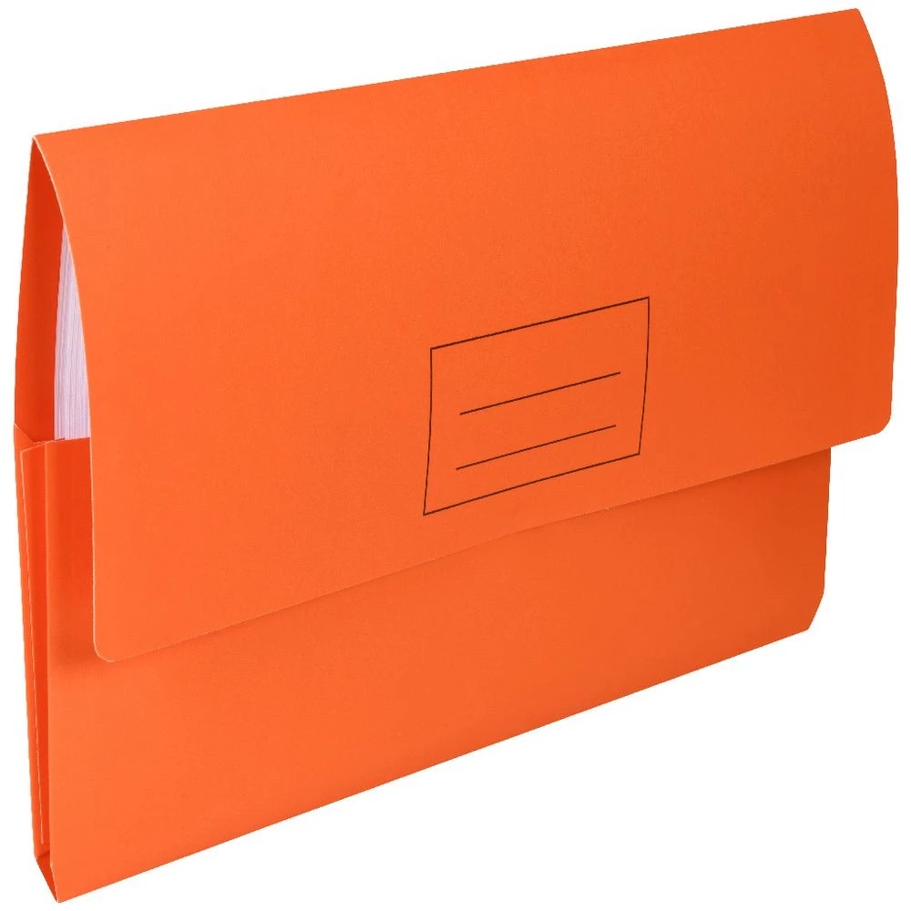 2 J.Burrows Foolscap Document Wallet 220gsm Orange, 2 of 3