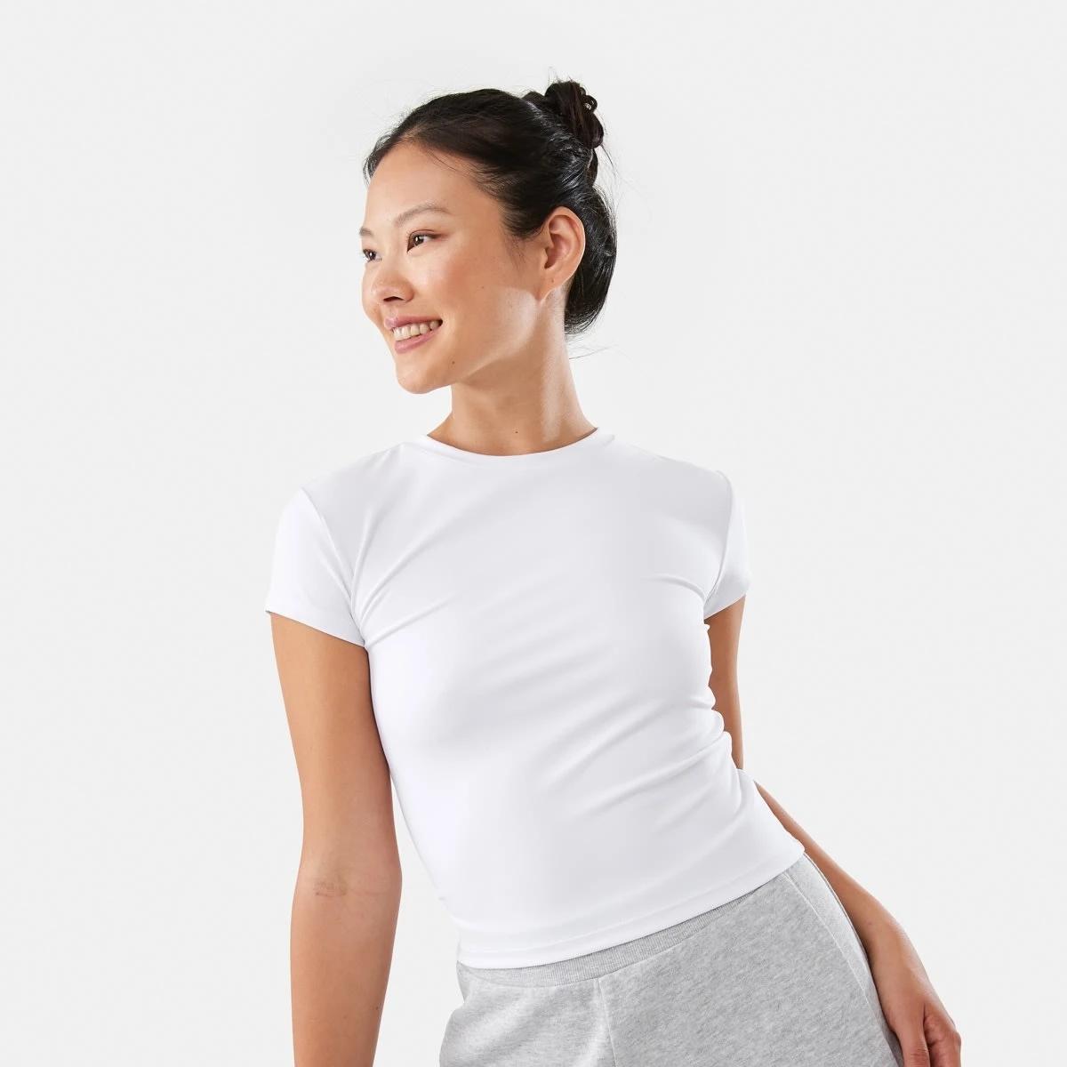 1 Active Womens Ultra Soft Crew Neck T-shirt WHITE, 1 of 8