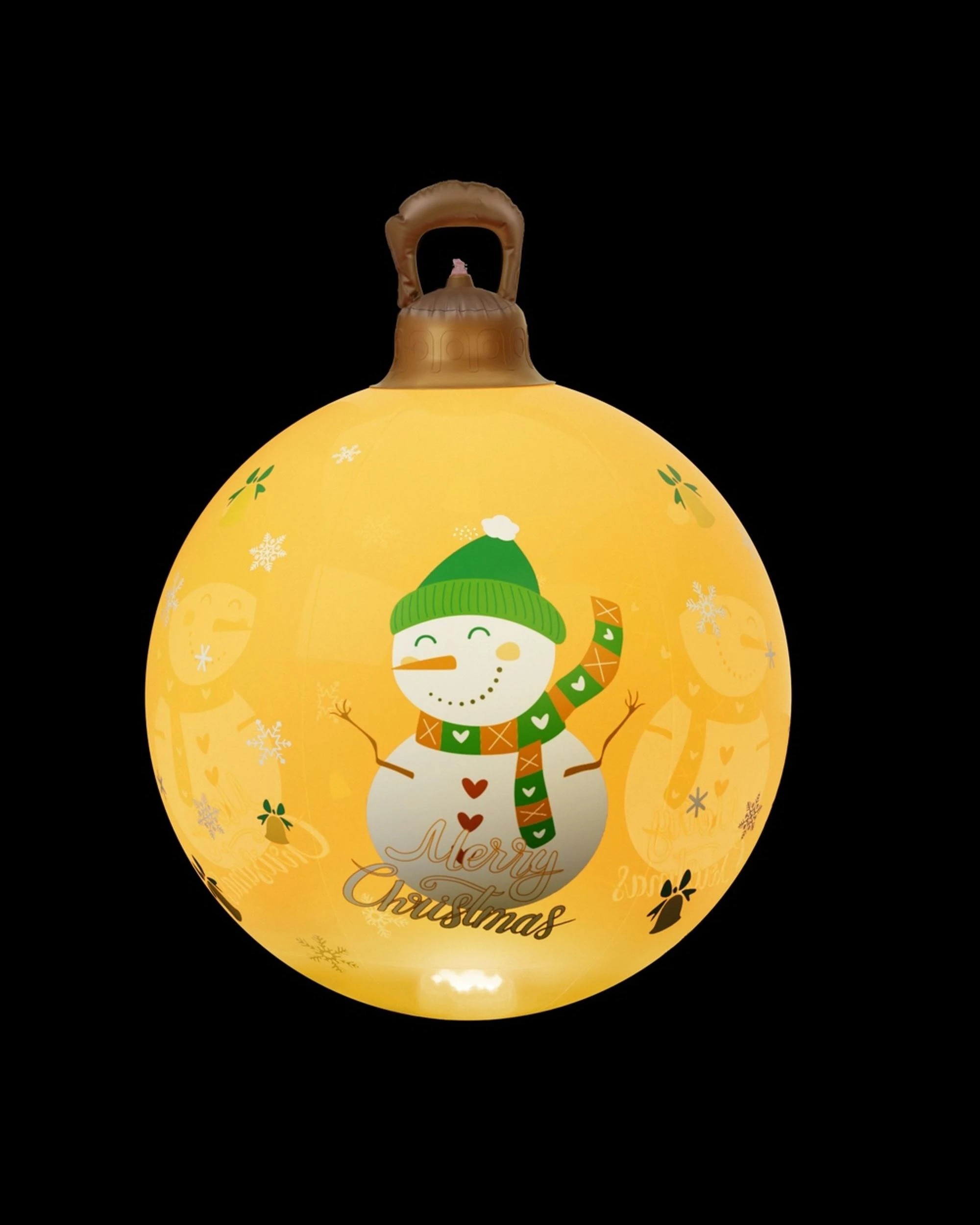 1 Jingle Jollys Christmas Inflatable Ball 60cm Led Illuminated Snowman Xmas Decor
 - Gold, 1 of 3