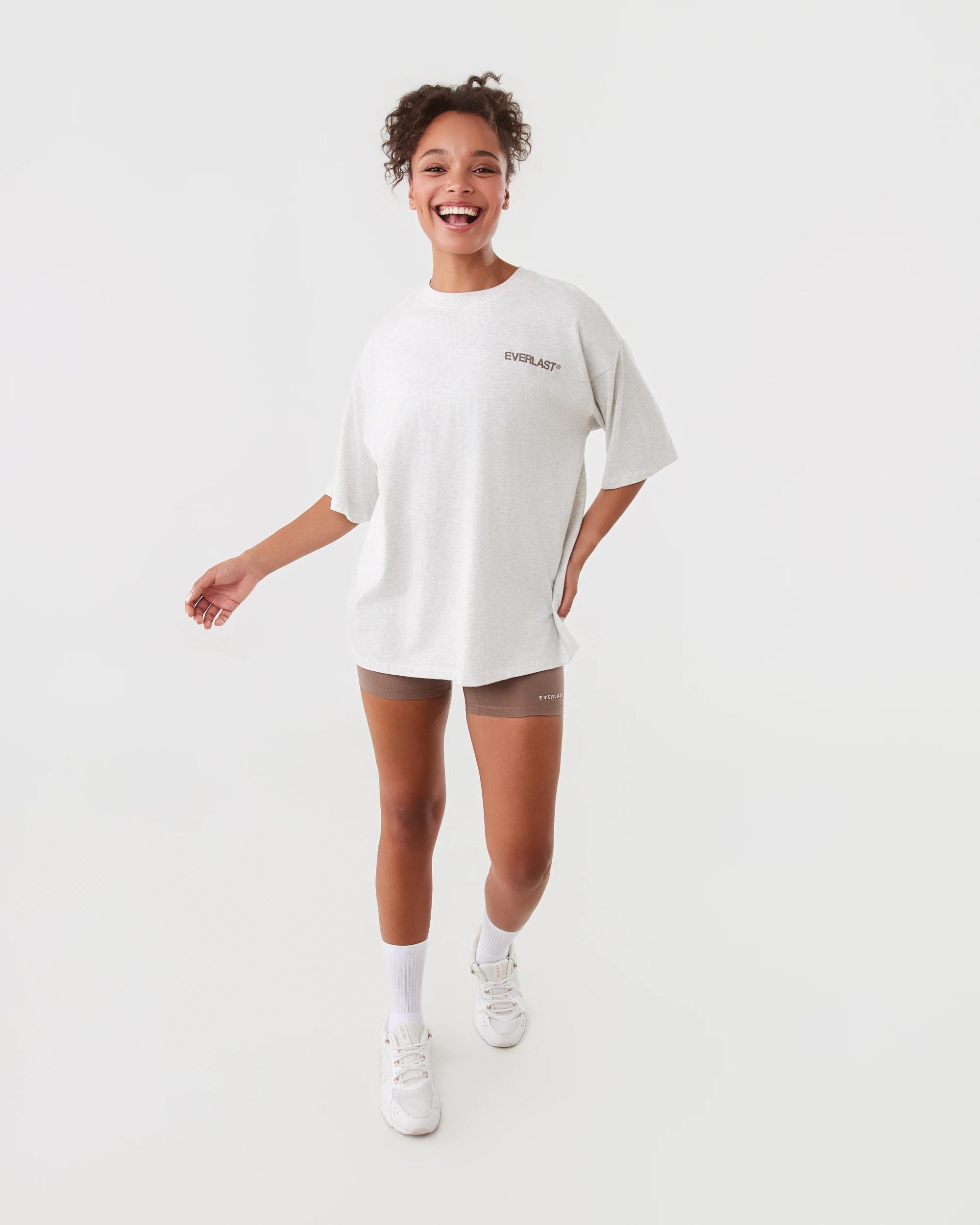 2 Everlast Womens Street Boyfriend T-shirt White Marl, 2 of 8