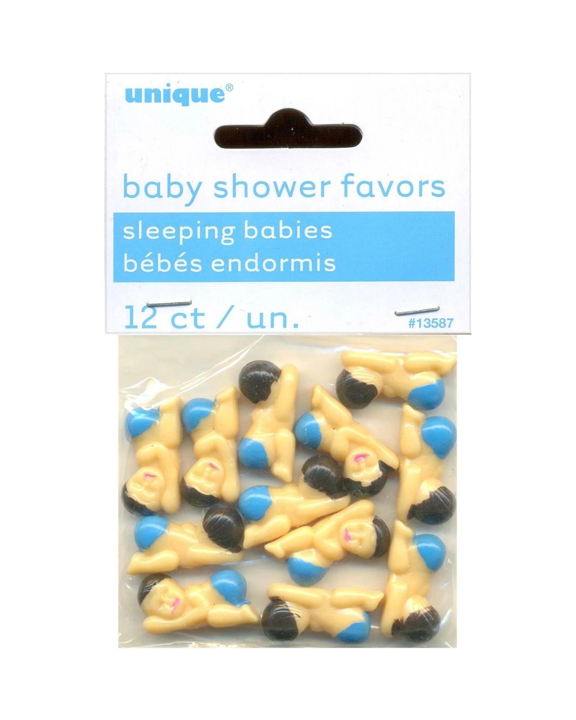 1 Unique Mini Plastic Babies Boys Pack of 12 - Blue, 1 of 1