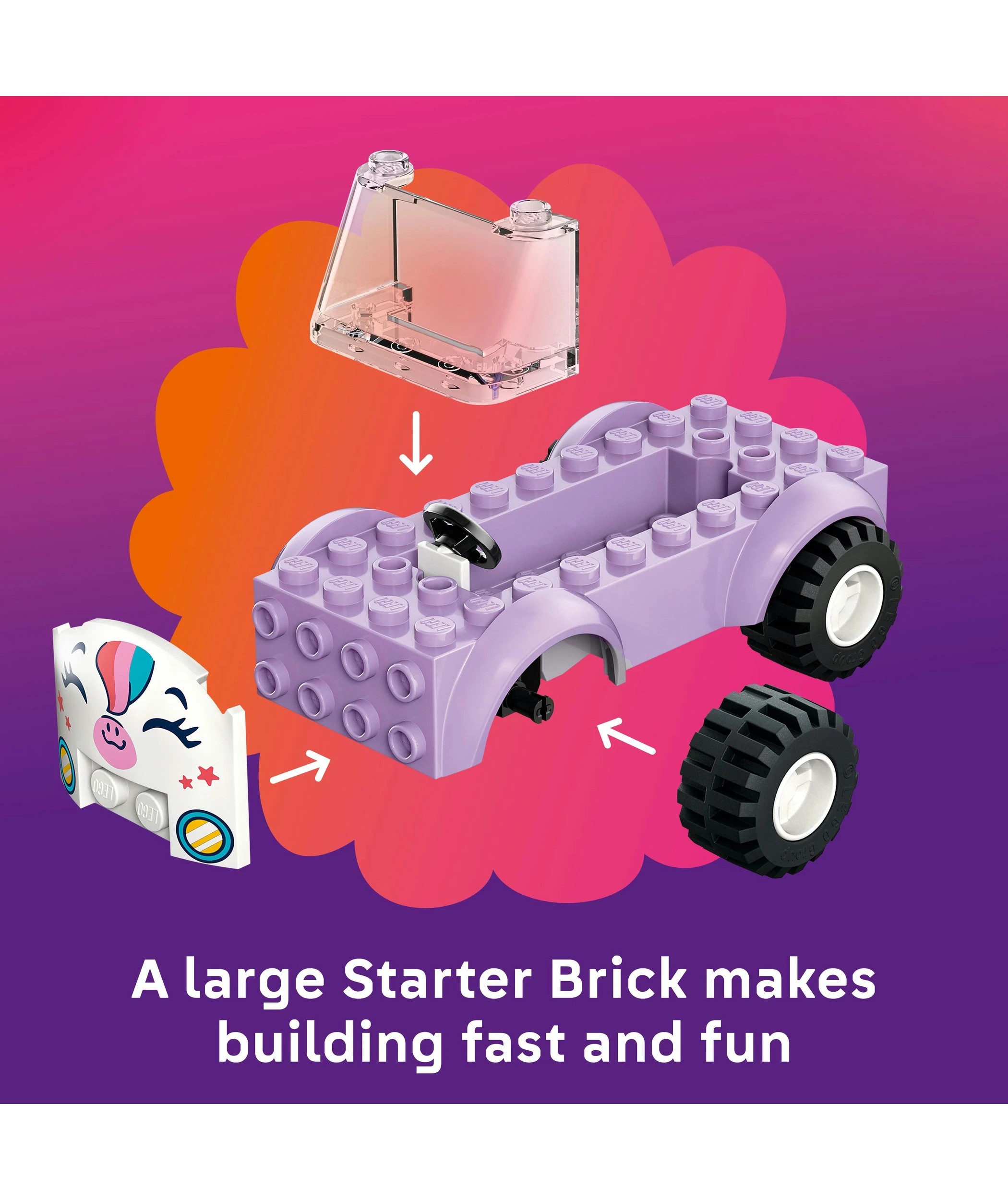 4 LEGO Friends Unicorn Cake Delivery Car 42675, 4 of 10