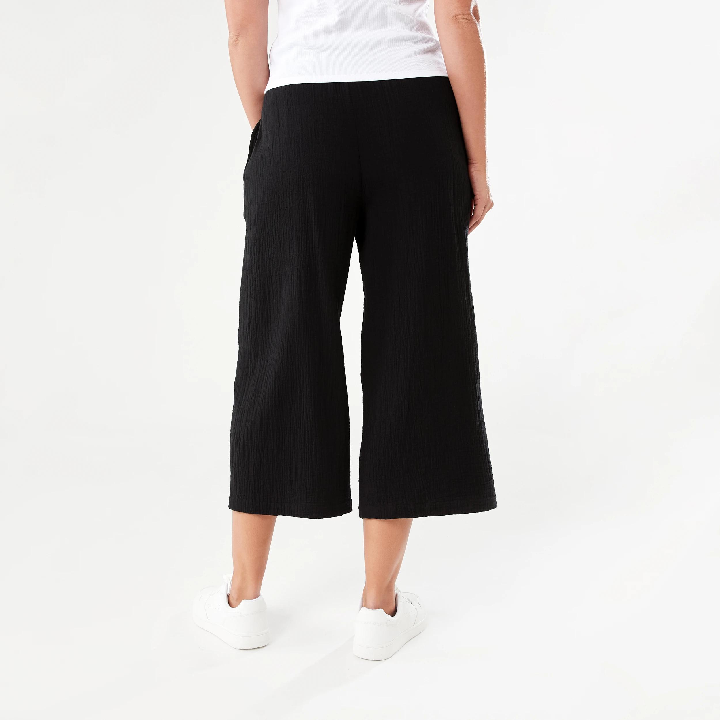 3 Double Cloth Culottes Black, 3 of 4