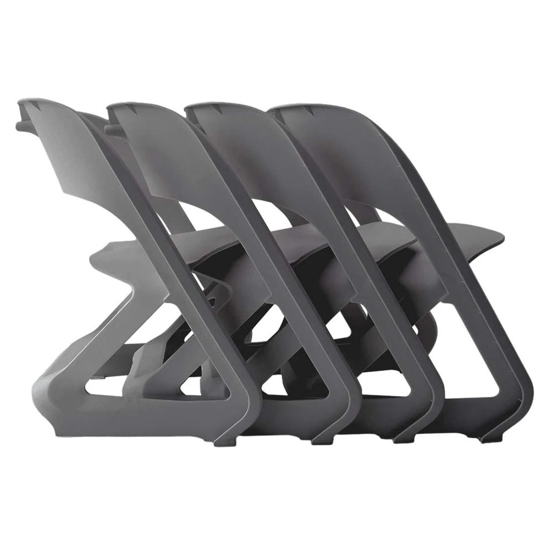 3 ArtissIn Dining Chairs Office Lounge Stackable Plastic Outdoor Chairs X4 - Grey, 3 of 7